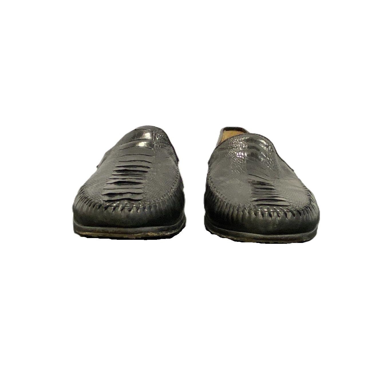 Sandro Moscoloni Sandro Moscoloni La Paz Ostrich Leather Handcrafted Loafers Size US 11 / EU 44 - 2 Thumbnail
