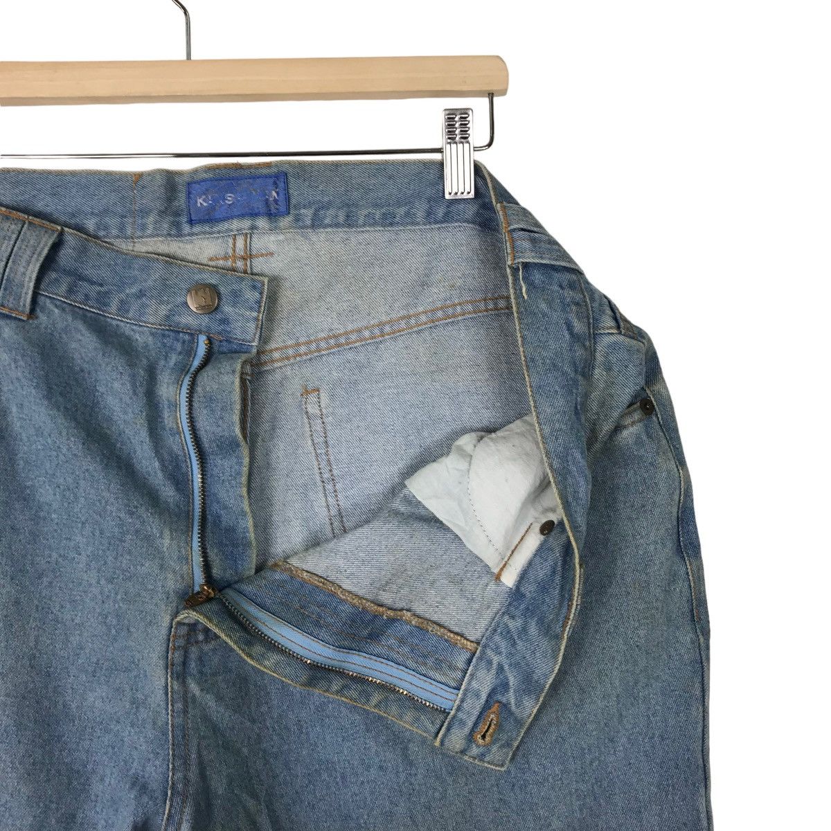 Kansai Yamamoto 🔥 1980s KANSAI YAMAMOTO MAN DENIM JEANS Size US 39 - 10 Thumbnail