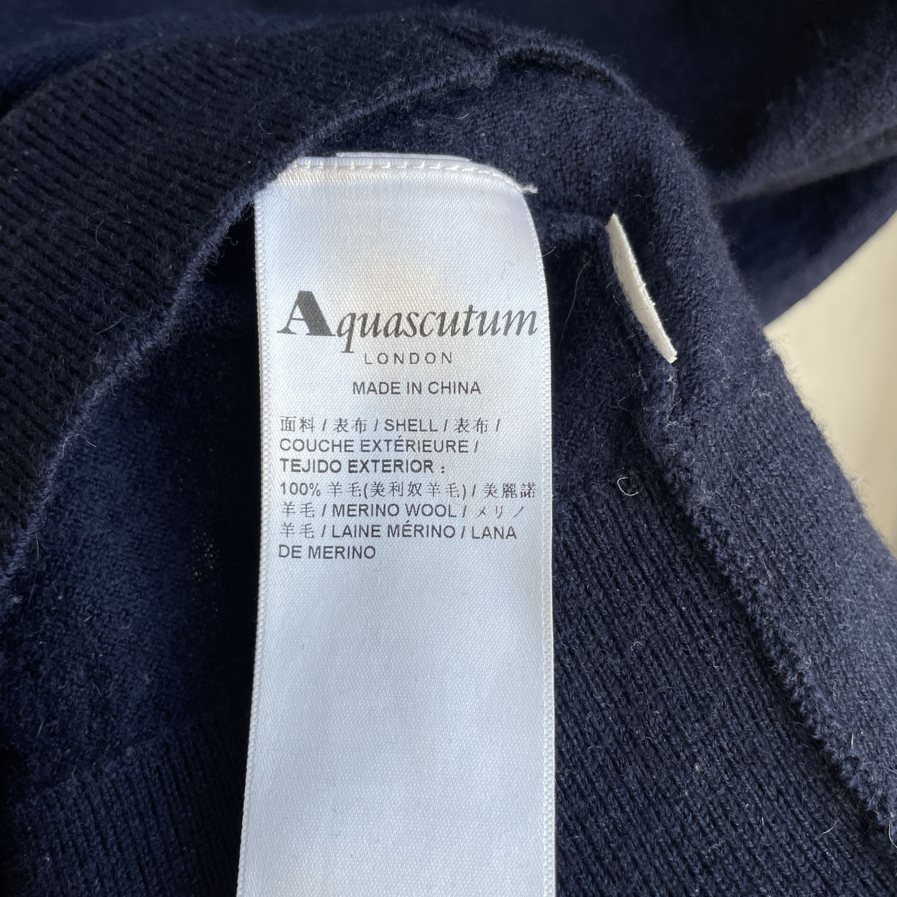 Aquascutum Aquascutum Merino Wool 1/4 Zip Navy Sweater Size M Size US M / EU 48-50 / 2 - 8 Thumbnail