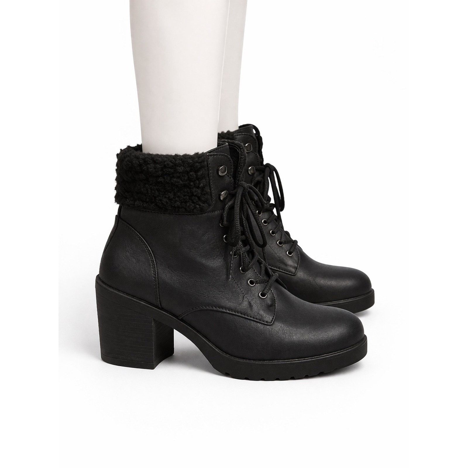 The Unbranded Brand Rouge Helium Women’s Black Lace-Up Ankle Boots Heels Size US 8.5 / IT 38.5 - 4 Thumbnail