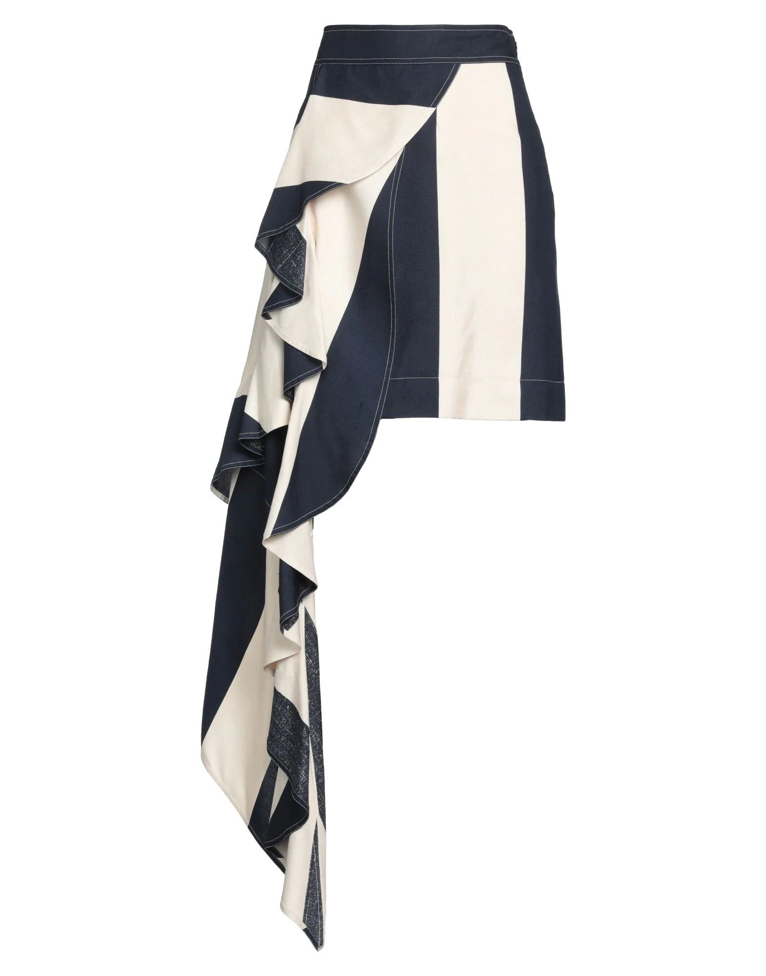 image of Calvin Klein 205W39Nyc 205 Striped Miniskirt With Full Length Draping in Navy Cream, Women's (Size 