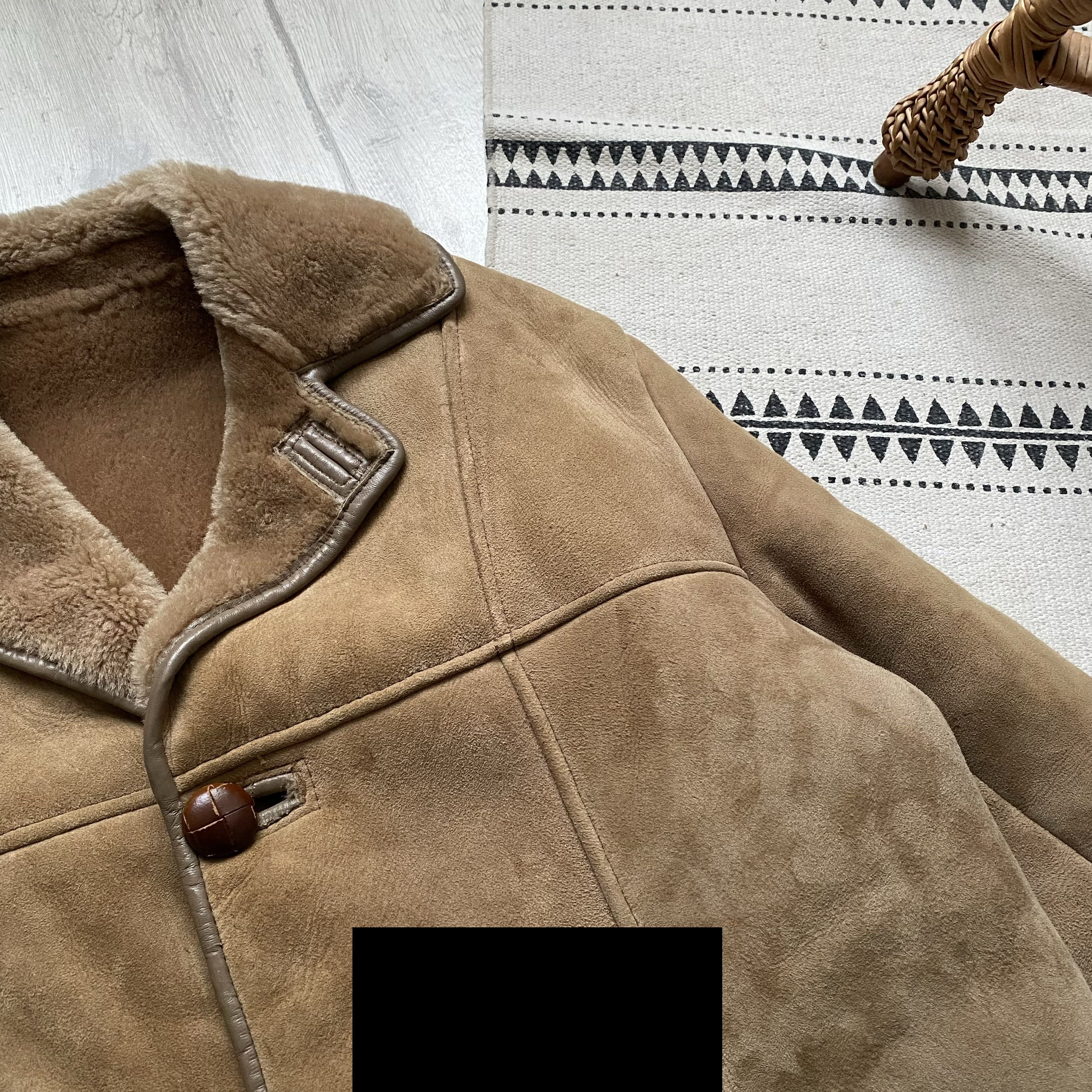 Genuine Leather Vintage 70-80s Real Sheepskin heavy coat Suede jacket Size US M / EU 48-50 / 2 - 5 Thumbnail