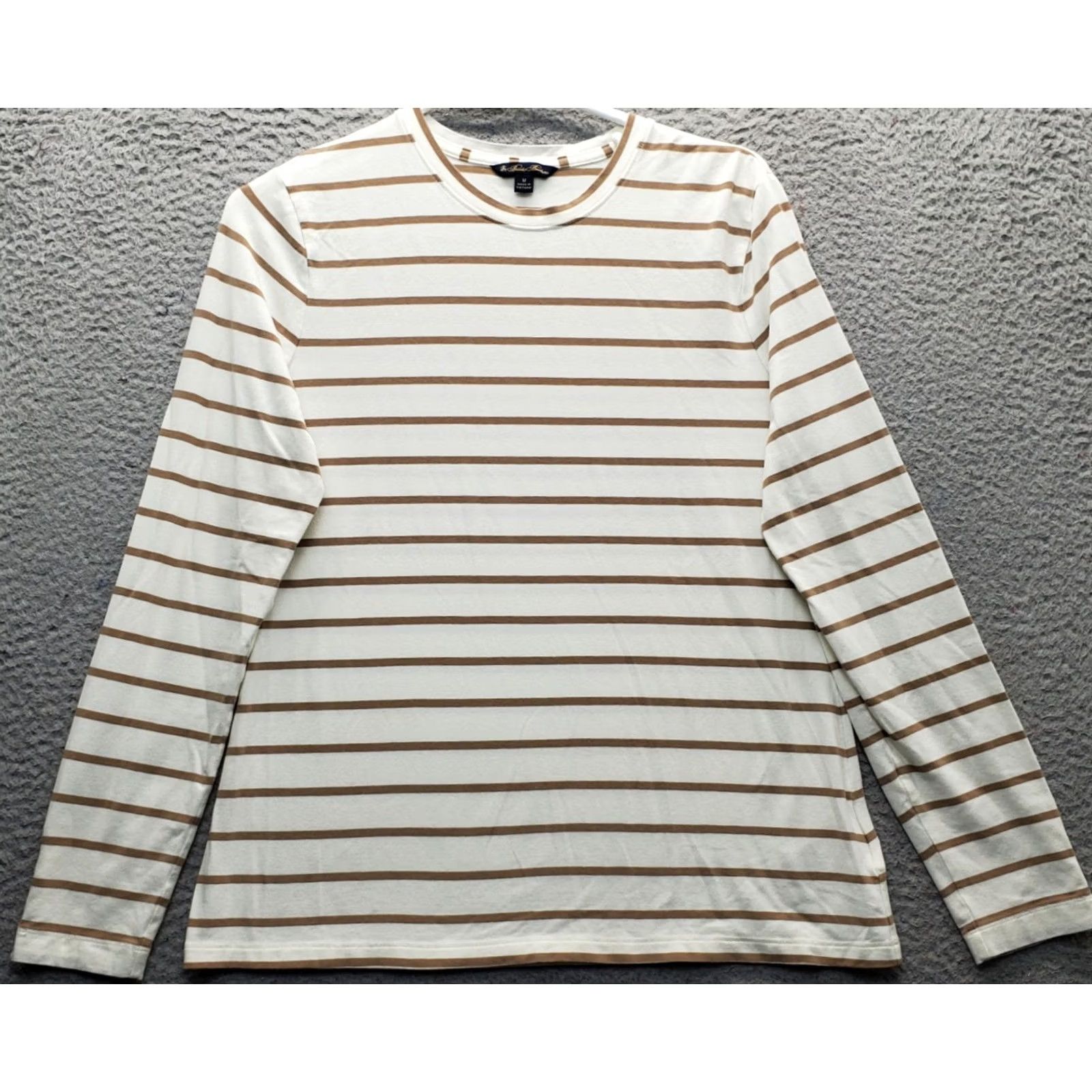 Brooks Brothers Brooks Brothers T Shirt Womens Multicolor Striped Stretch Long Sleeve Crewneck Size M Size M / US 6-8 / IT 42-44 - 2 Thumbnail