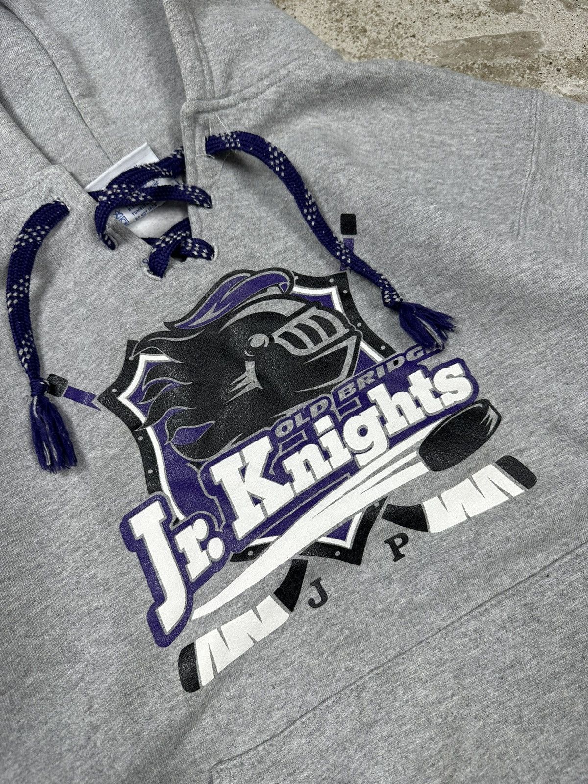 NHL × Vintage Vintage 90s Eagle USA Knights Grey Hoodie NHL Sweatshirt Size US S / EU 44-46 / 1 - 5 Thumbnail