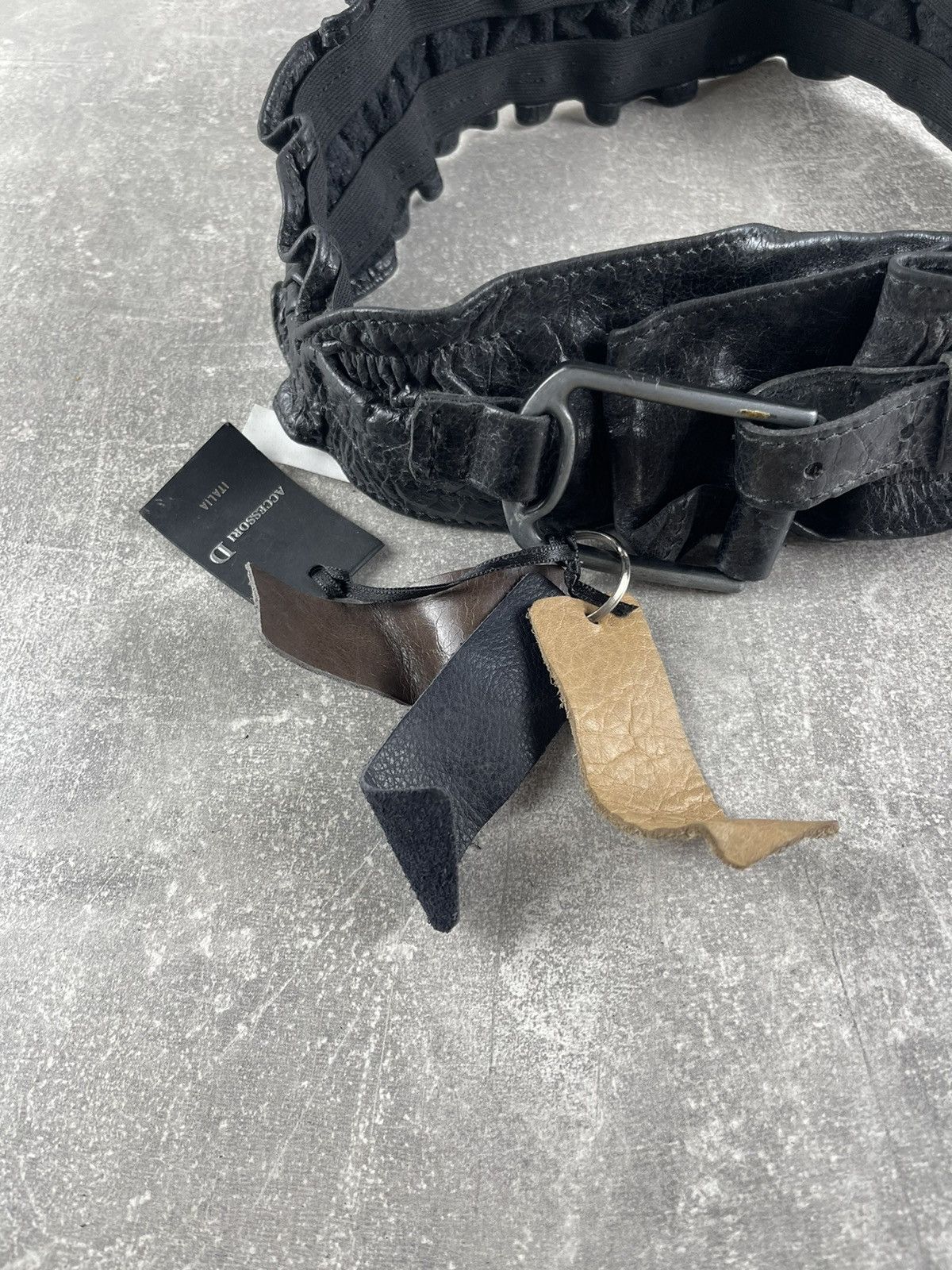 Genuine Leather Accessori D Avant Garde Textured Leather Belt Handcrafted Size ONE SIZE - 4 Thumbnail