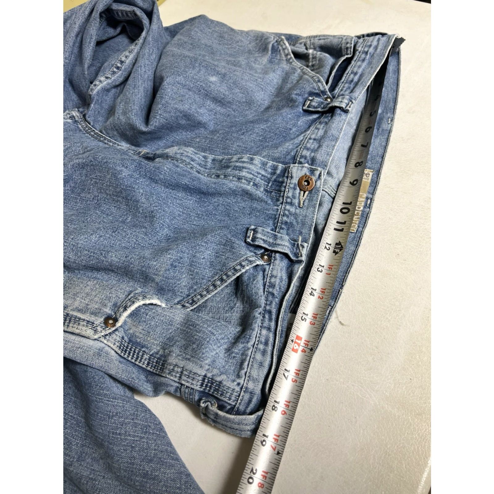 Lee VINTAGE Lee Jeans Carpenter 5-Pocket Denim Blue 38x34 Regular Men Western 90s Style Distressed Baggy Comfort Autumn Winter Spring Summer Size US 38 / EU 54 - 7 Thumbnail