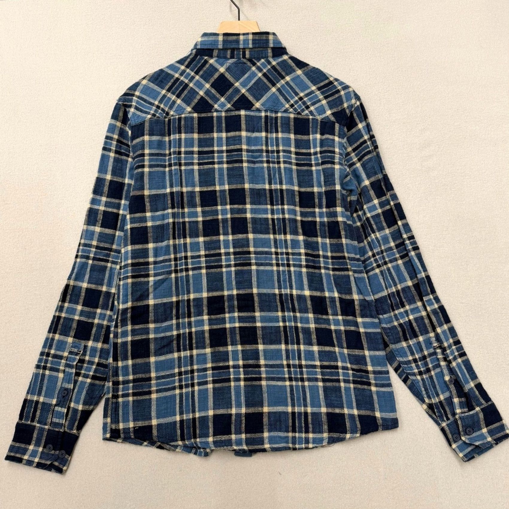 Junk Food Clothing Shirt Mens S Blue Plaid Flannel Long Sleeve Cotton Button-Up, Men's — image 6 of 6