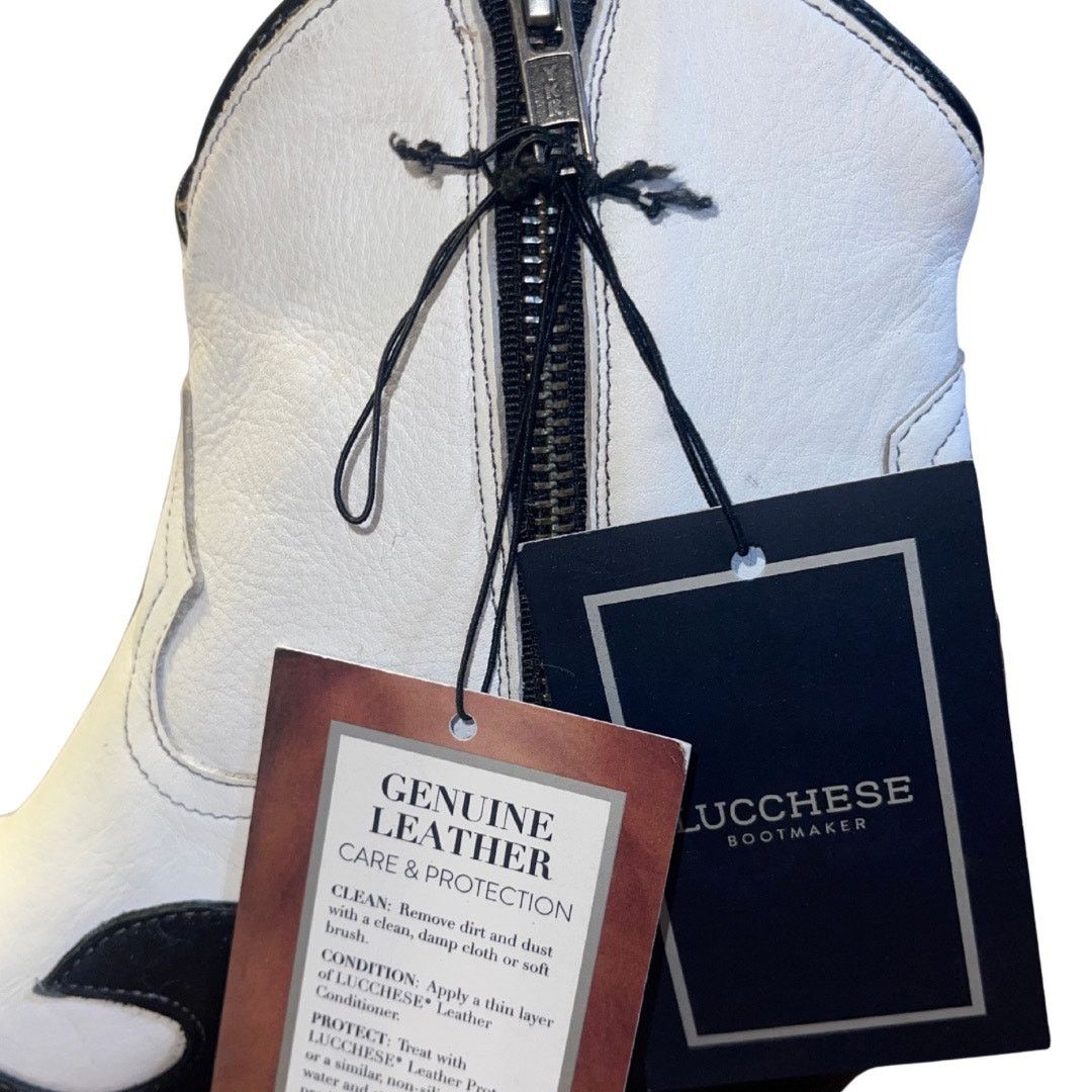 Lucchese Lucchese Black White Flame Overlay Bianca Cowboy Boots SZ 9B Size US 9 / IT 39 - 8 Thumbnail