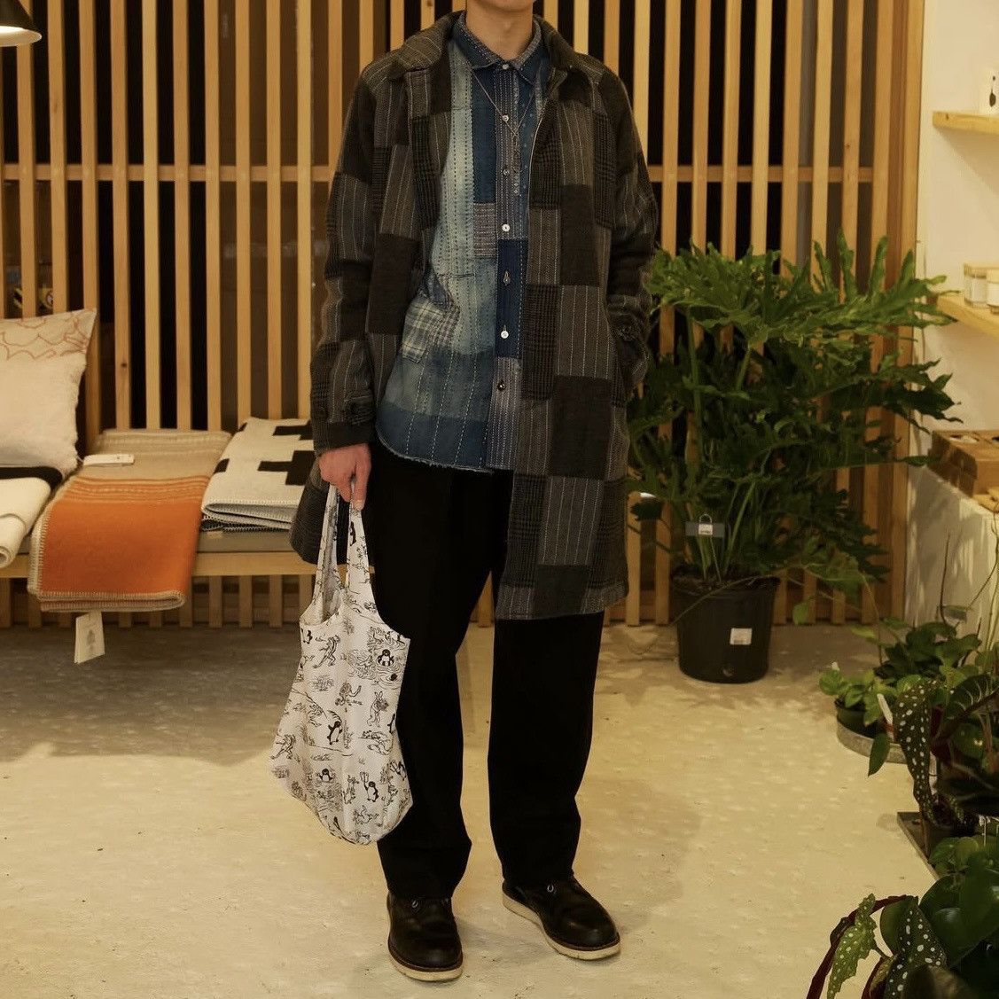 Beams Plus AW19 Jacquard Tweed Patchwork Bal Collar Coat wool Size US S / EU 44-46 / 1 - 9 Thumbnail