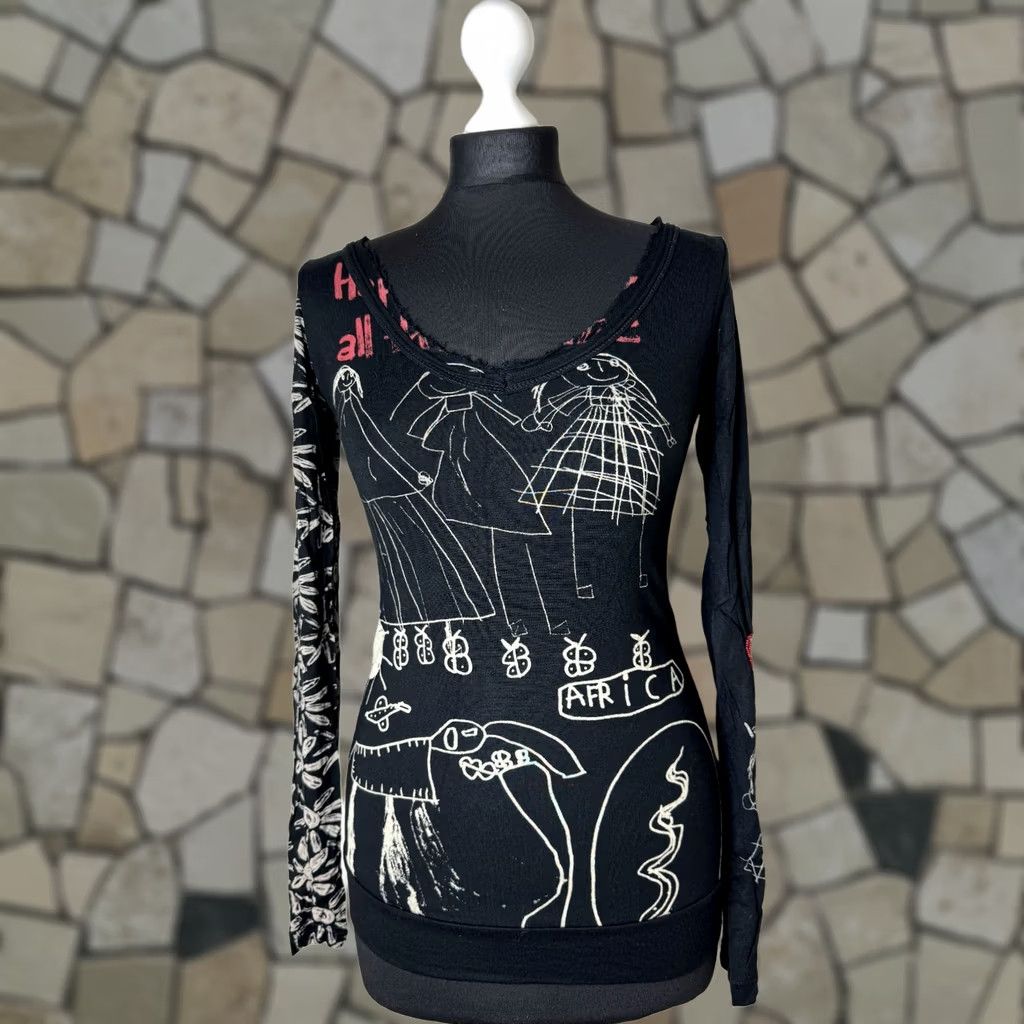 Desigual Desigual Shirt S Womens Long Sleeve Cotton Black Tunic Shirt Size S / US 4 / IT 40 - 1 Thumbnail