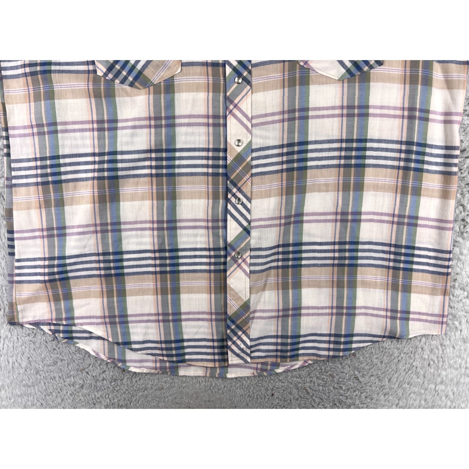 Vintage Sierra Ridge Shirt Mens 2XL XXL Blue Beige Purple Plaid Pearl Snap Western Button-Up Casual Workwear Size US XXL / EU 58 / 5 - 7 Thumbnail