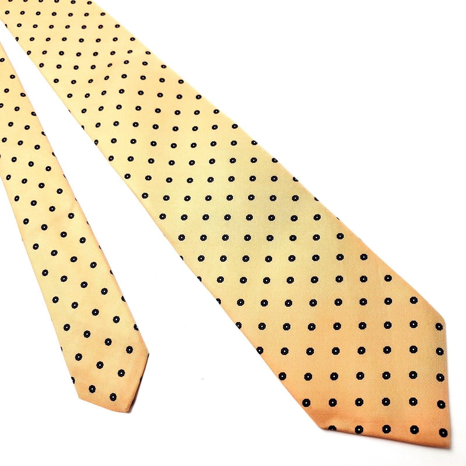 Designer Ferrell Reed Orange Silk Tie Woven Short Skinny Polka Dots Size ONE SIZE - 1 Thumbnail