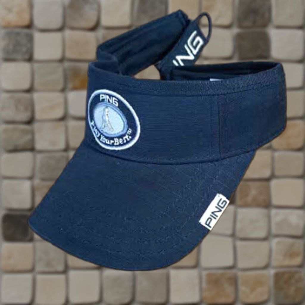 Vintage Ping Golf Visor Hat Black Adjustable Strap Men Canvas Visor Adjustable Strap Golf Cap Mens Size ONE SIZE - 1 Thumbnail