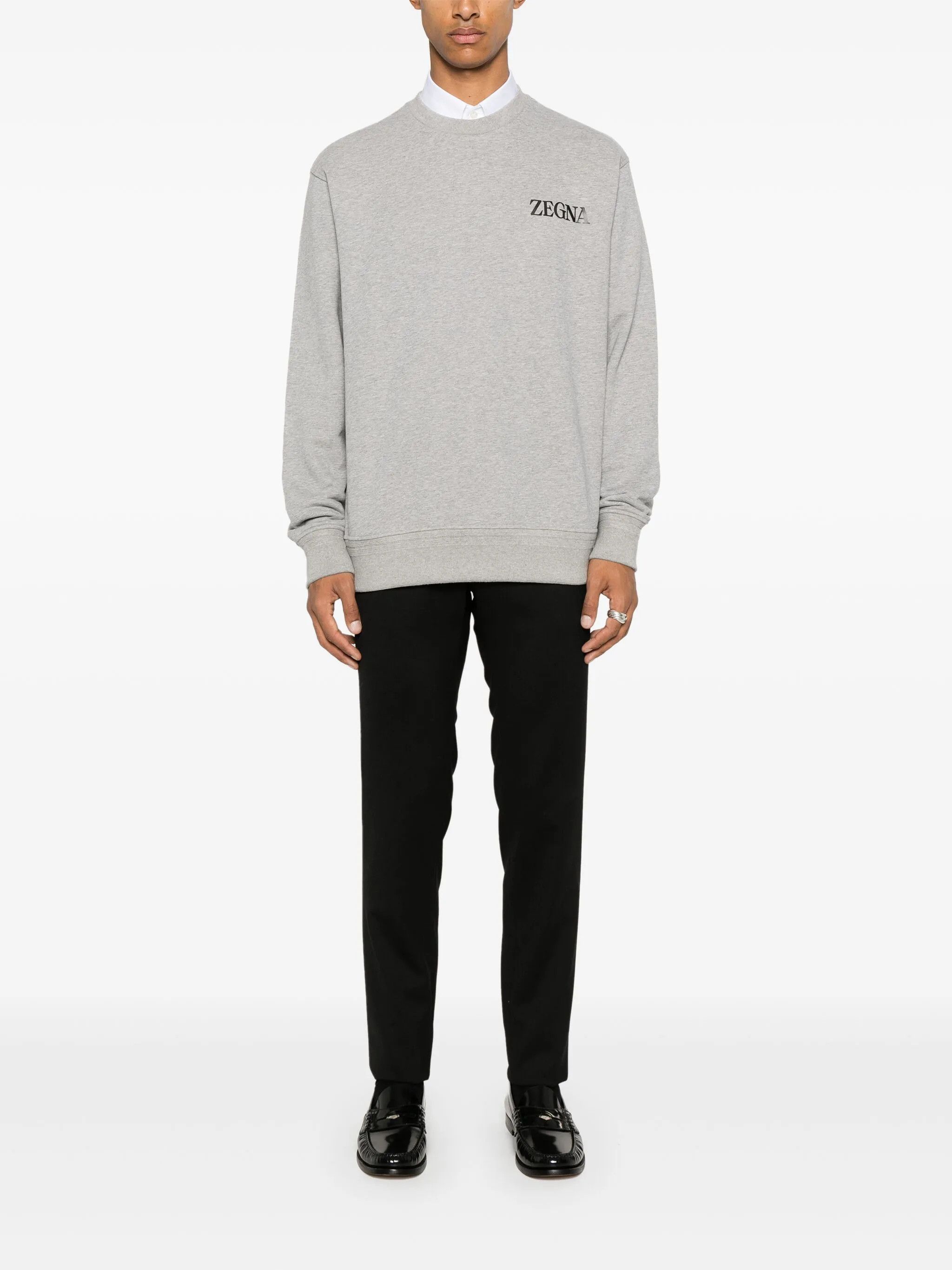 Ermenegildo Zegna o1s1rm0725 Crewneck Sweatshirt in Grey Size US M / EU 48-50 / 2 - 2 Thumbnail