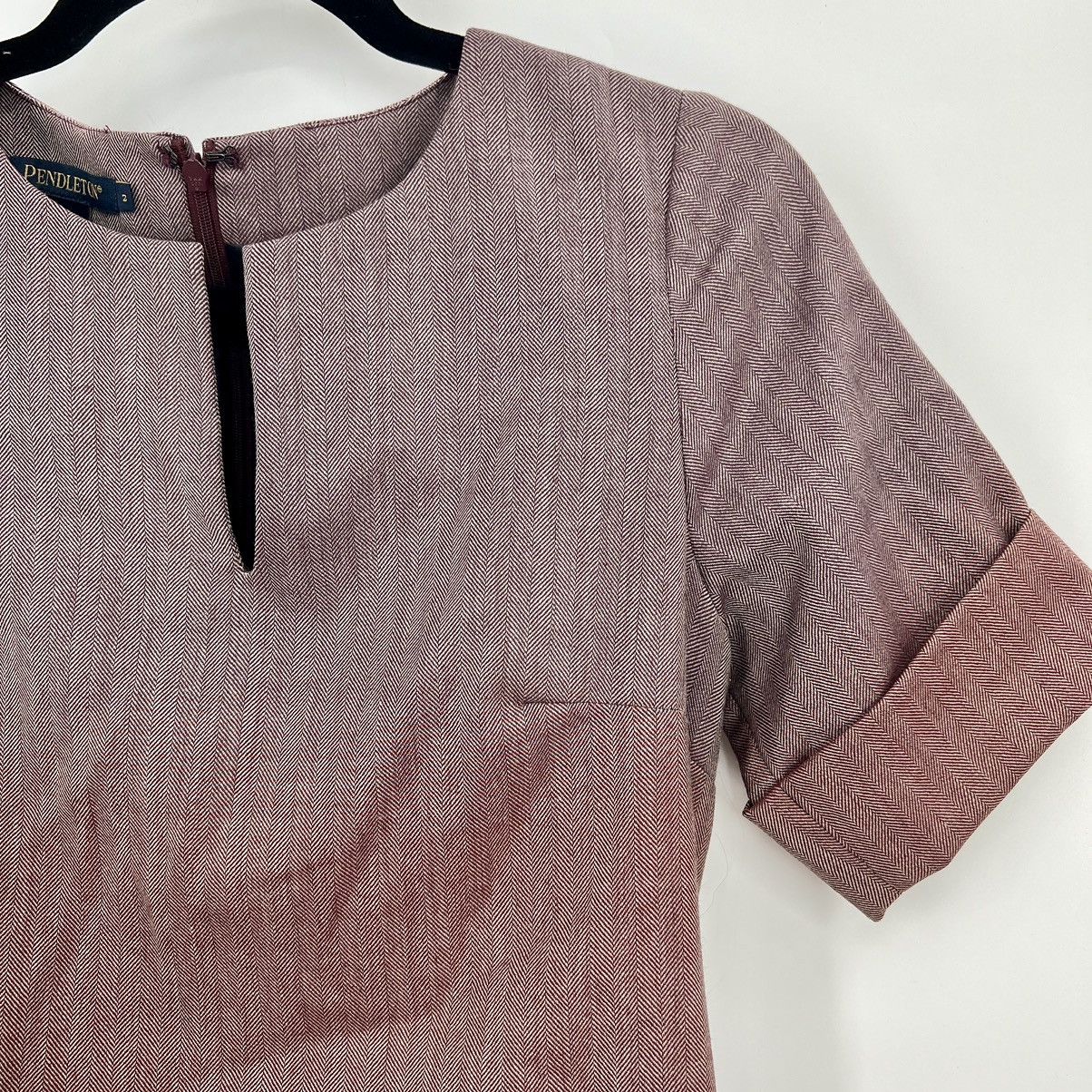 Pendleton Pendleton Ombre Virgin Wool Business Mini Dress Herringbone Size XS / US 0-2 / IT 36-38 - 9 Thumbnail