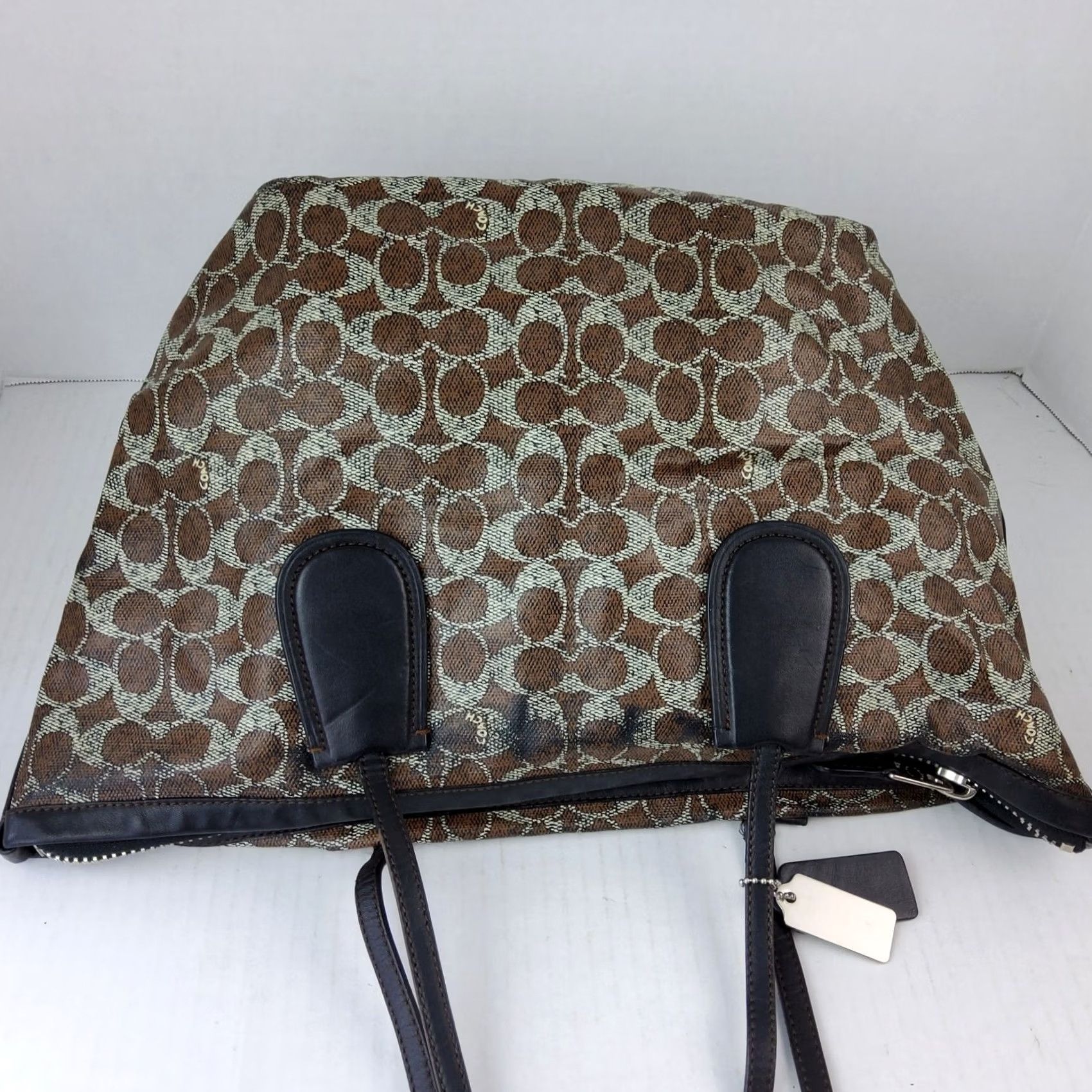 Coach Coach Taxi Zip Tote Shoulder Handbag Purse With Pouch Womens Multicolor PVC Zip Closure 16.5x10x8 Size ONE SIZE - 6 Thumbnail