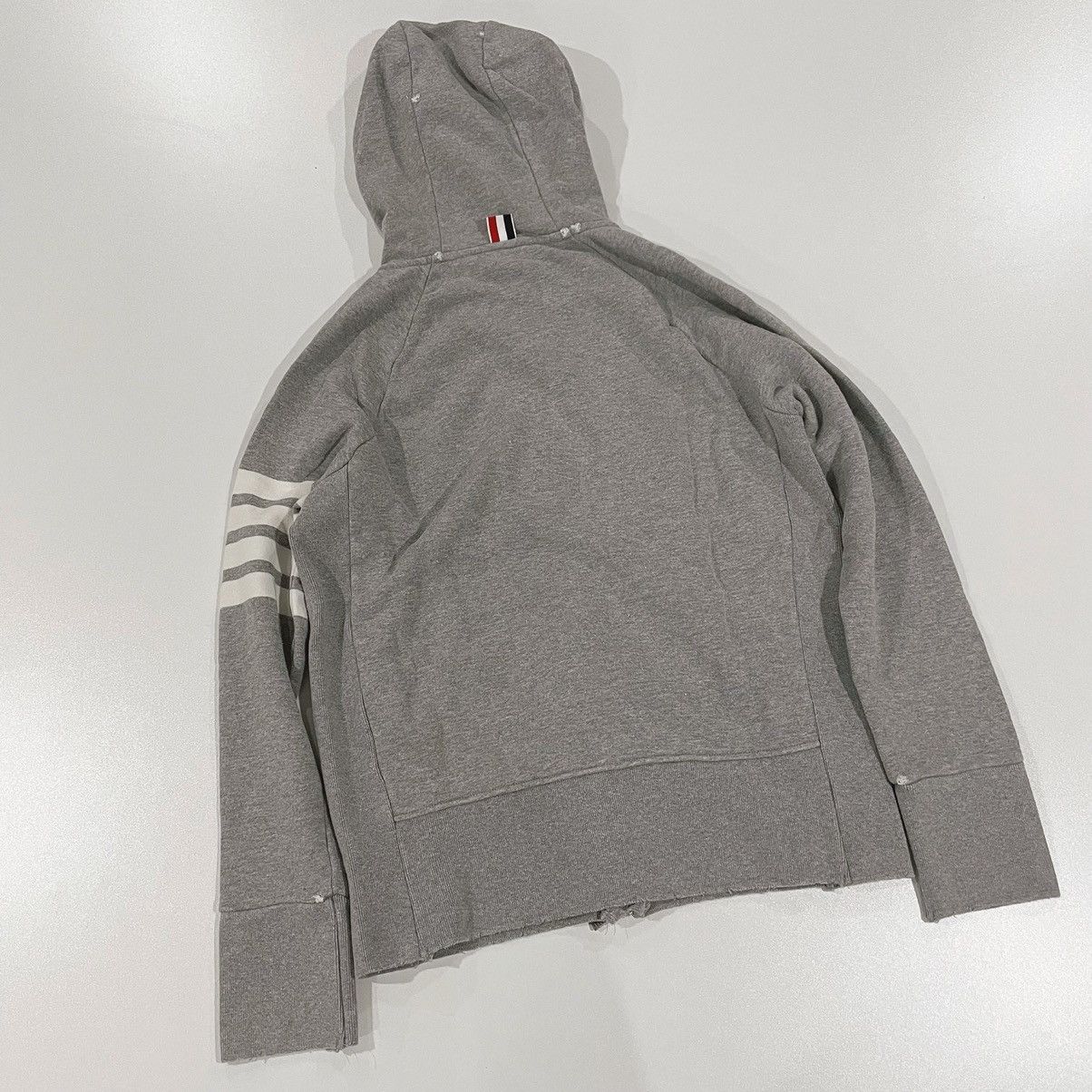 Thom Browne Thom Browne Engineered 4-Bar hand made crush zipped hoodie Size US XS / EU 42 / 0 - 7 Thumbnail