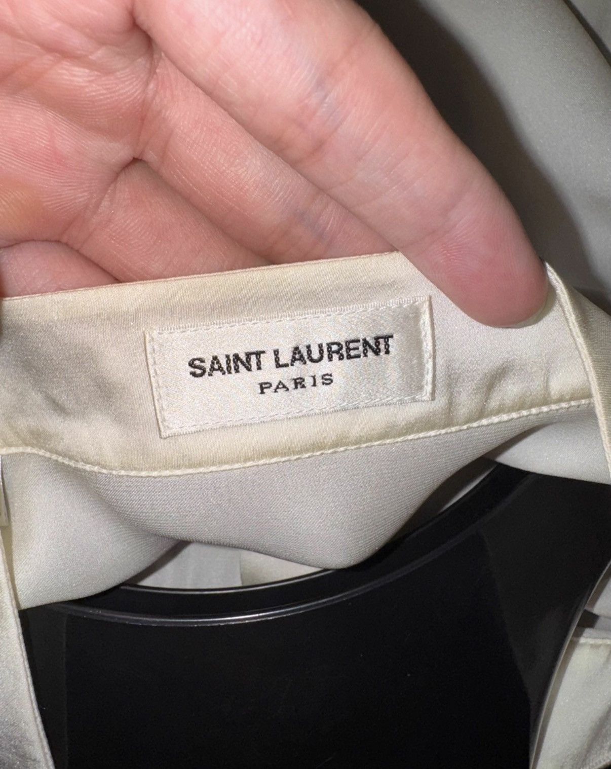 Saint Laurent Paris Saint Laurent 23SS Runway Pleated Henley Collar Silk Shirt Size US M / EU 48-50 / 2 - 6 Thumbnail