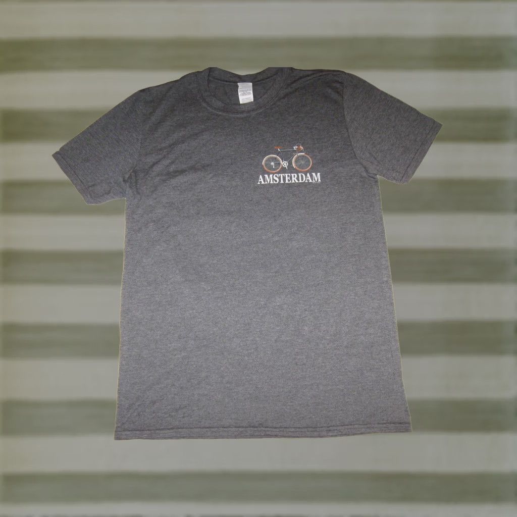 Gildan Amsterdam Bicycle T Shirt Men's Medium Cycling Tee Short Sleeve Gray Size US M / EU 48-50 / 2 - 1 Thumbnail