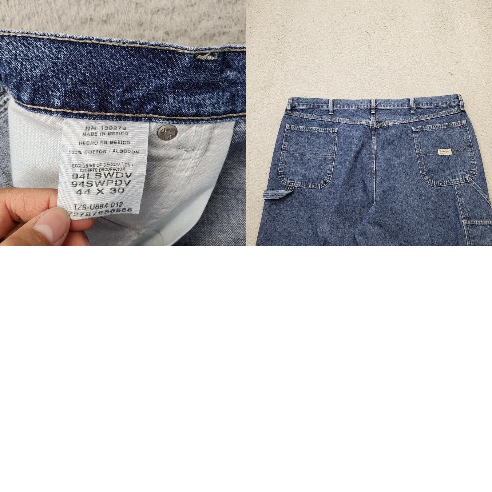 Wrangler Wrangler Mens Jeans Carpenter Denim 44 Blue Pockets Workwear 94LSWDV Size 44 Mens Size US 44 / EU 60 - 8 Thumbnail