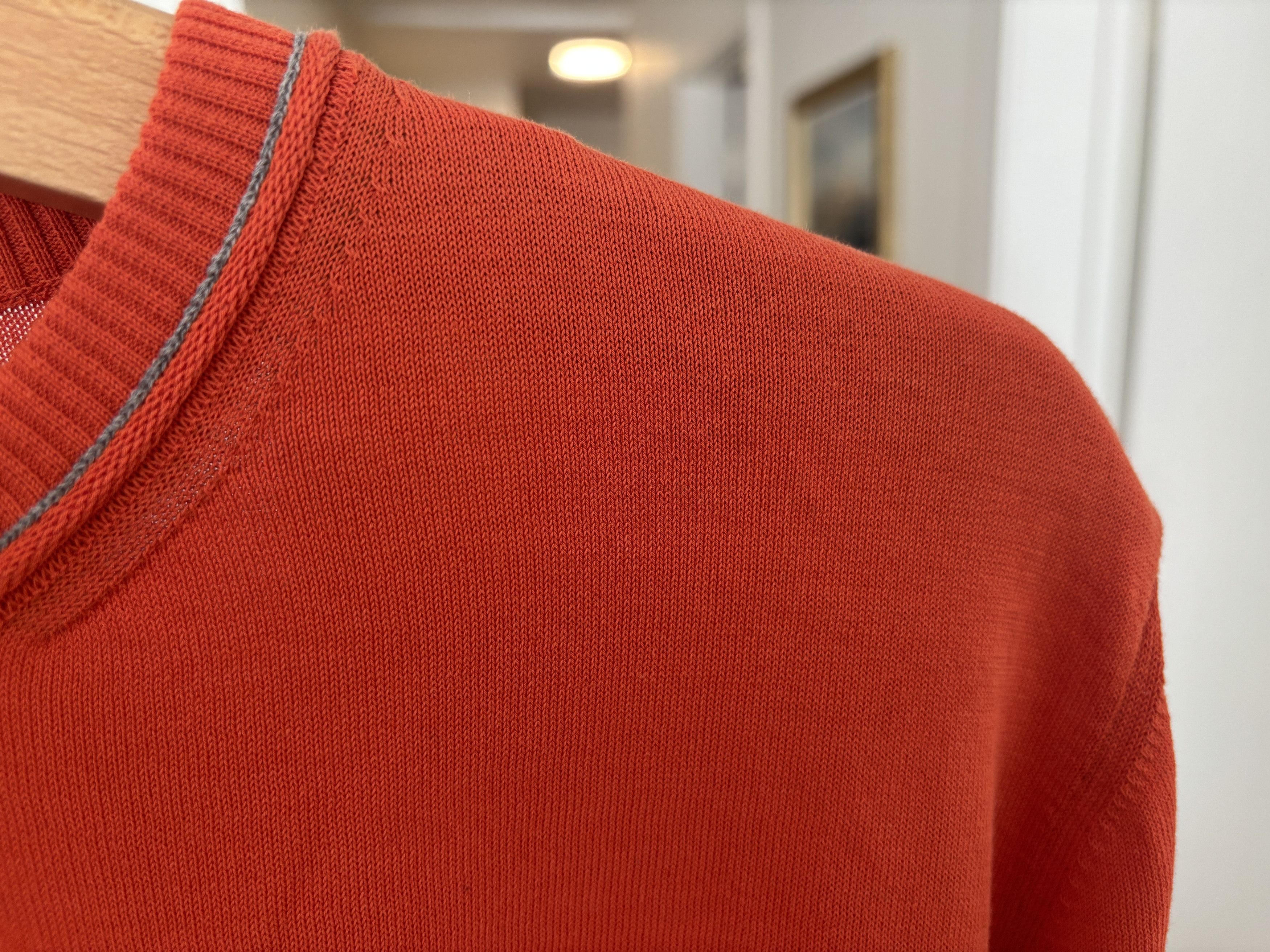 Eleventy $455 Crewneck Slim Fit Cotton Sweater in Orange - Medium Size US L / EU 52-54 / 3 - 10 Thumbnail