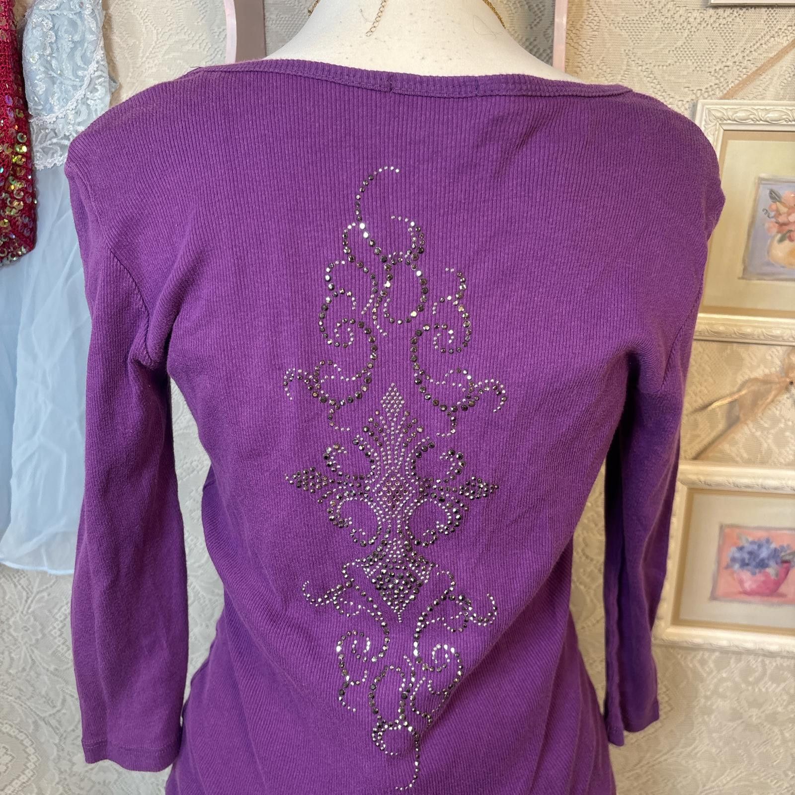 Realtree y2k purple rhinestone grunge long sleeve Size L / US 10 / IT 46 - 3 Thumbnail