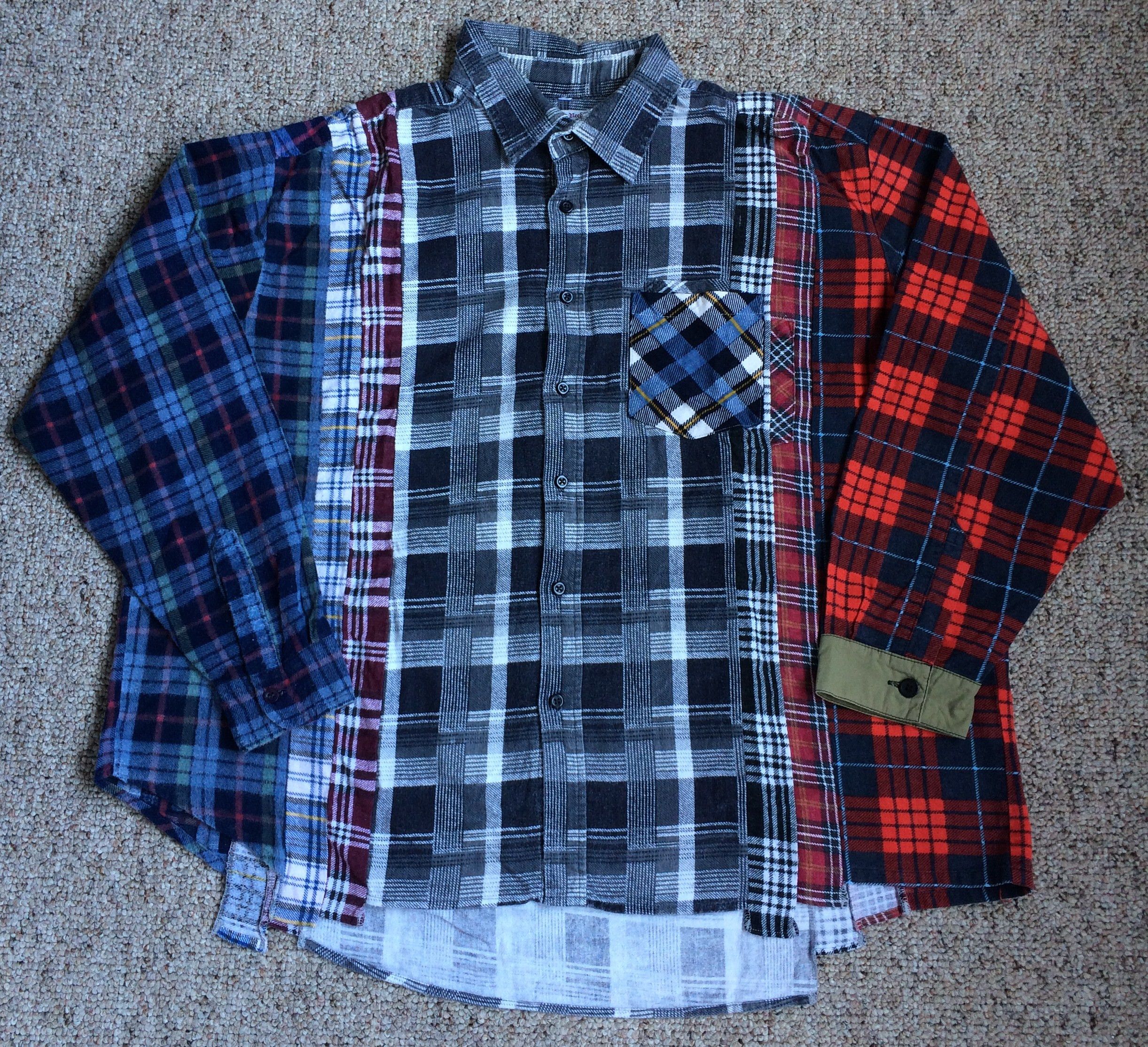 Needles Needles 7 Cuts Zipped Wide Denim Shirt | Grailed