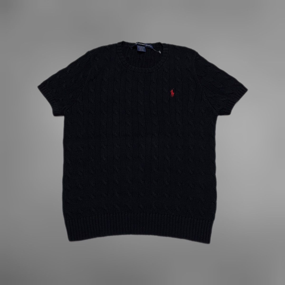Polo Ralph Lauren Polo Ralph Lauren cable knit short sleeve top sweater Size L / US 10 / IT 46 - 1 Thumbnail