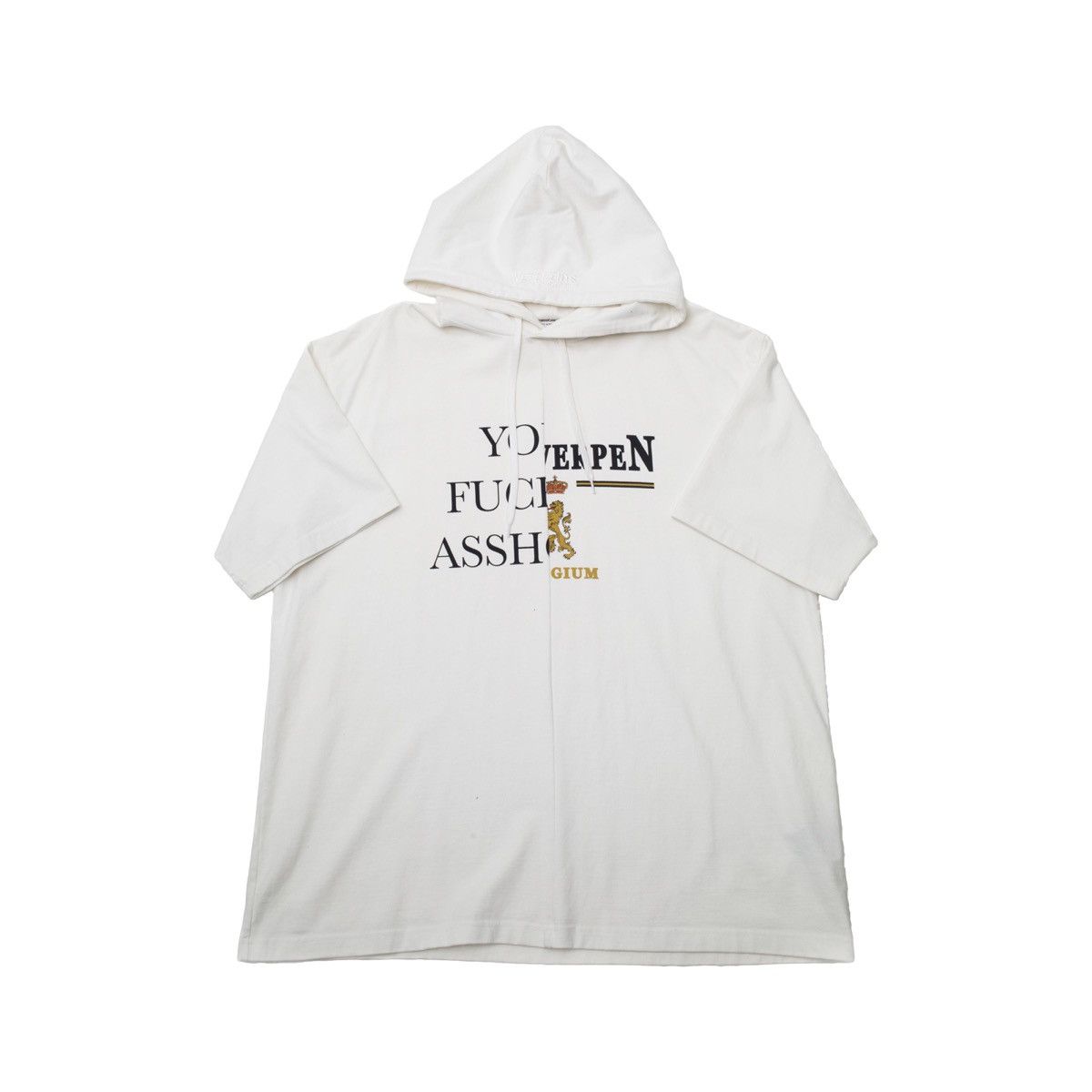 Pre-owned Vetements Fw 18 Antwerpen Hooded Tee-shirt In White