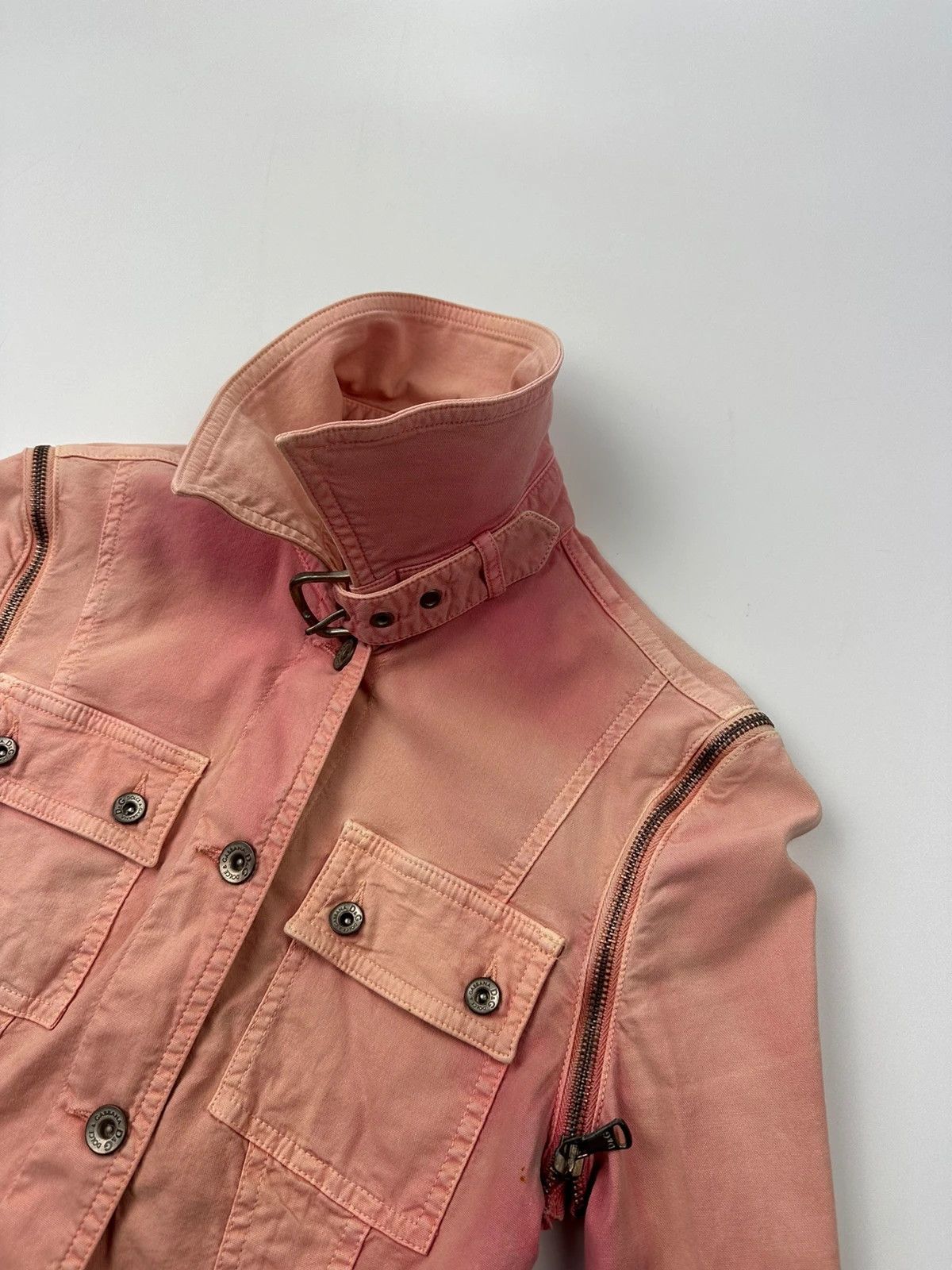 Dolce & Gabbana Dolce Gabbana SS2004 Detachable Pink Faded Zip Denim Jacket Size S / US 4 / IT 40 - 7 Thumbnail