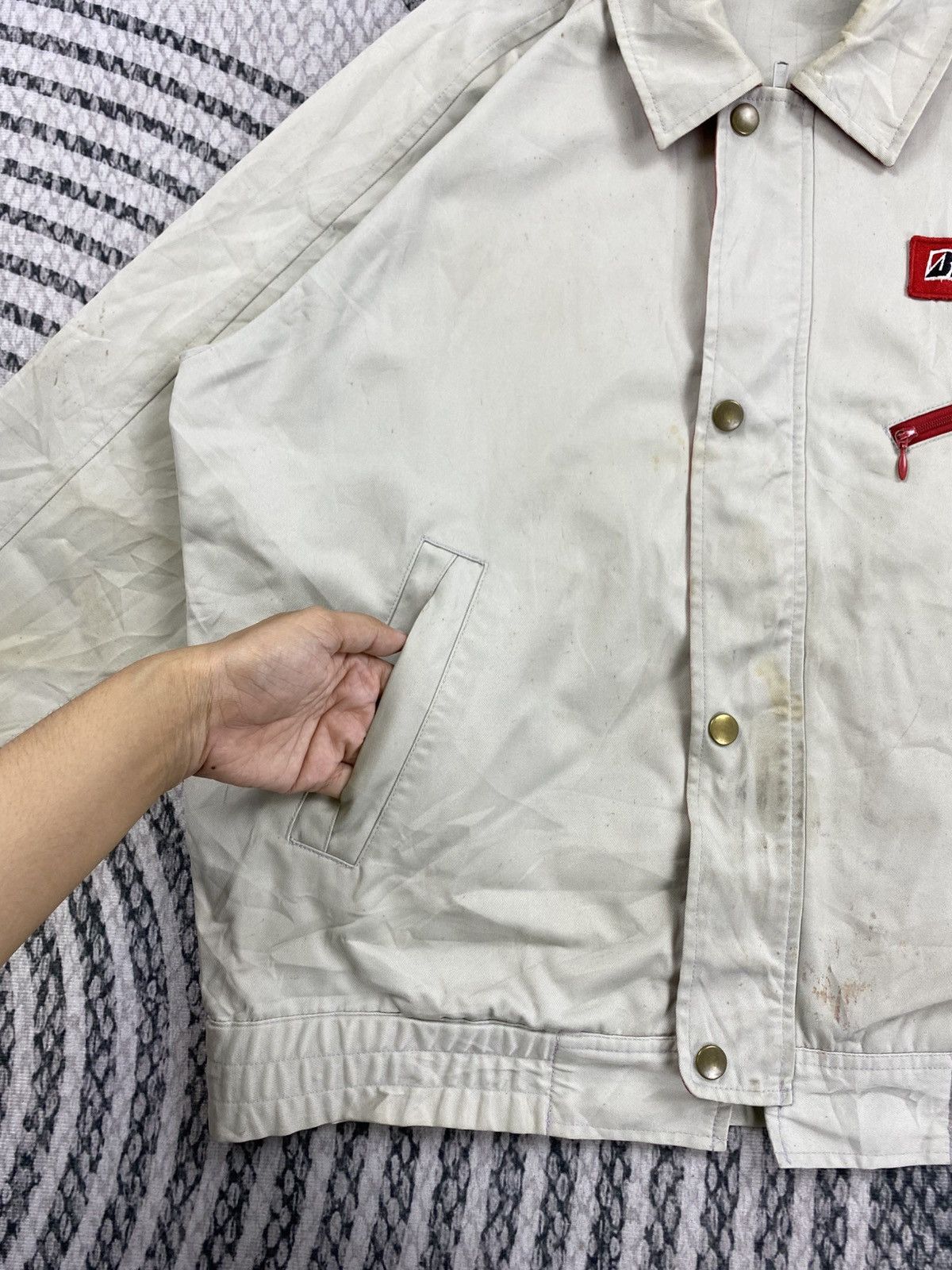 Japanese Brand Vintage Bridgestone Stain Racing Sports Zipper Jacket Size US L / EU 52-54 / 3 - 7 Thumbnail