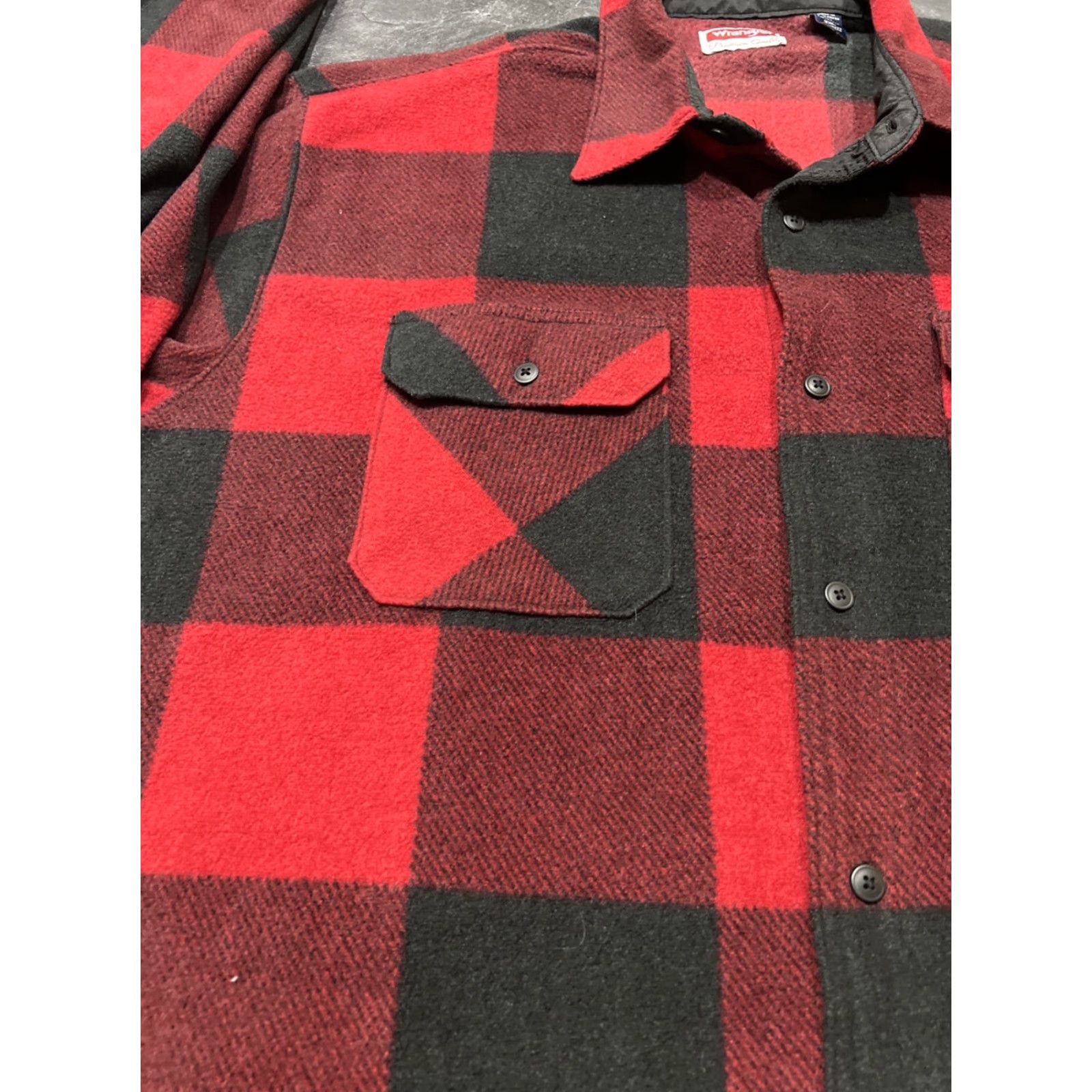Wrangler Wrangler Mens Shirt 2XL Flannel Lumberjack Plaid Red Black Size US XXL / EU 58 / 5 - 4 Thumbnail