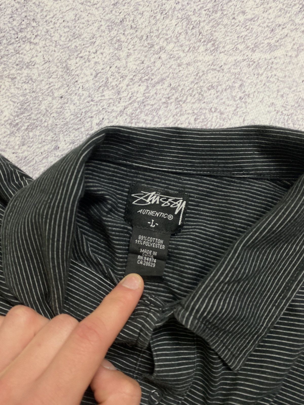 Stussy × Vintage Vintage Stussy Pocket Polo T-shirt Striped Rare Size US L / EU 52-54 / 3 - 10 Thumbnail