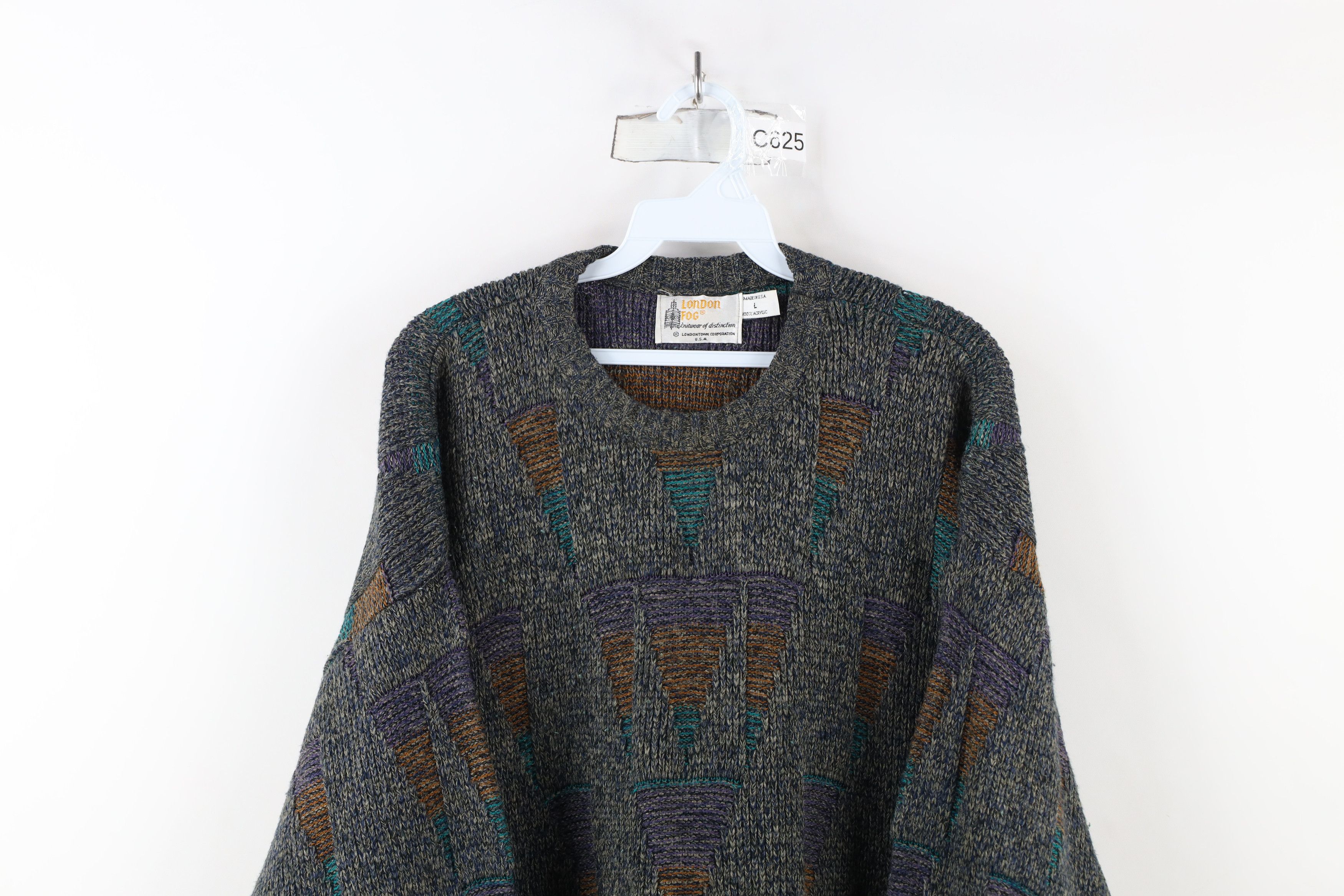 Vintage Vintage 90s Coogi Style Diamond Ribbed Knit Dad Sweater USA Size US L / EU 52-54 / 3 - 2 Thumbnail
