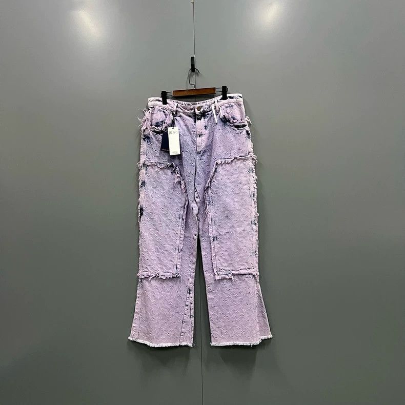 Louis Vuitton Louis Vuitton Pink Distressed Denim Pants-dmc Size US 34 / EU 50 - 1 Thumbnail