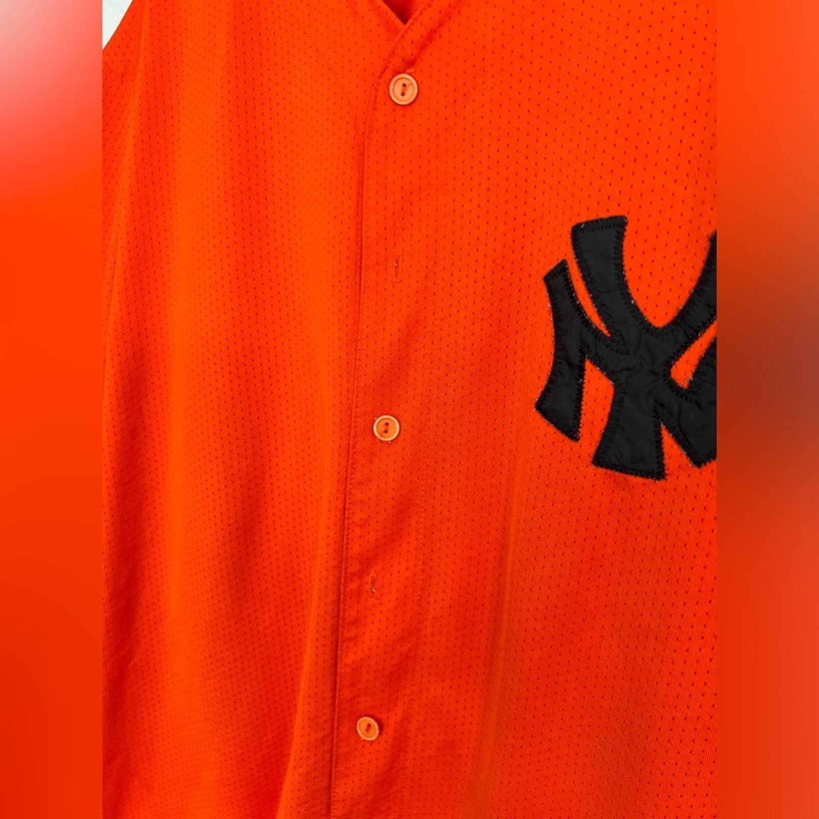 Vintage Vintage 90s Made In USA New York Yankees Orange Black Jersey Size US XL / EU 56 / 4 - 5 Thumbnail