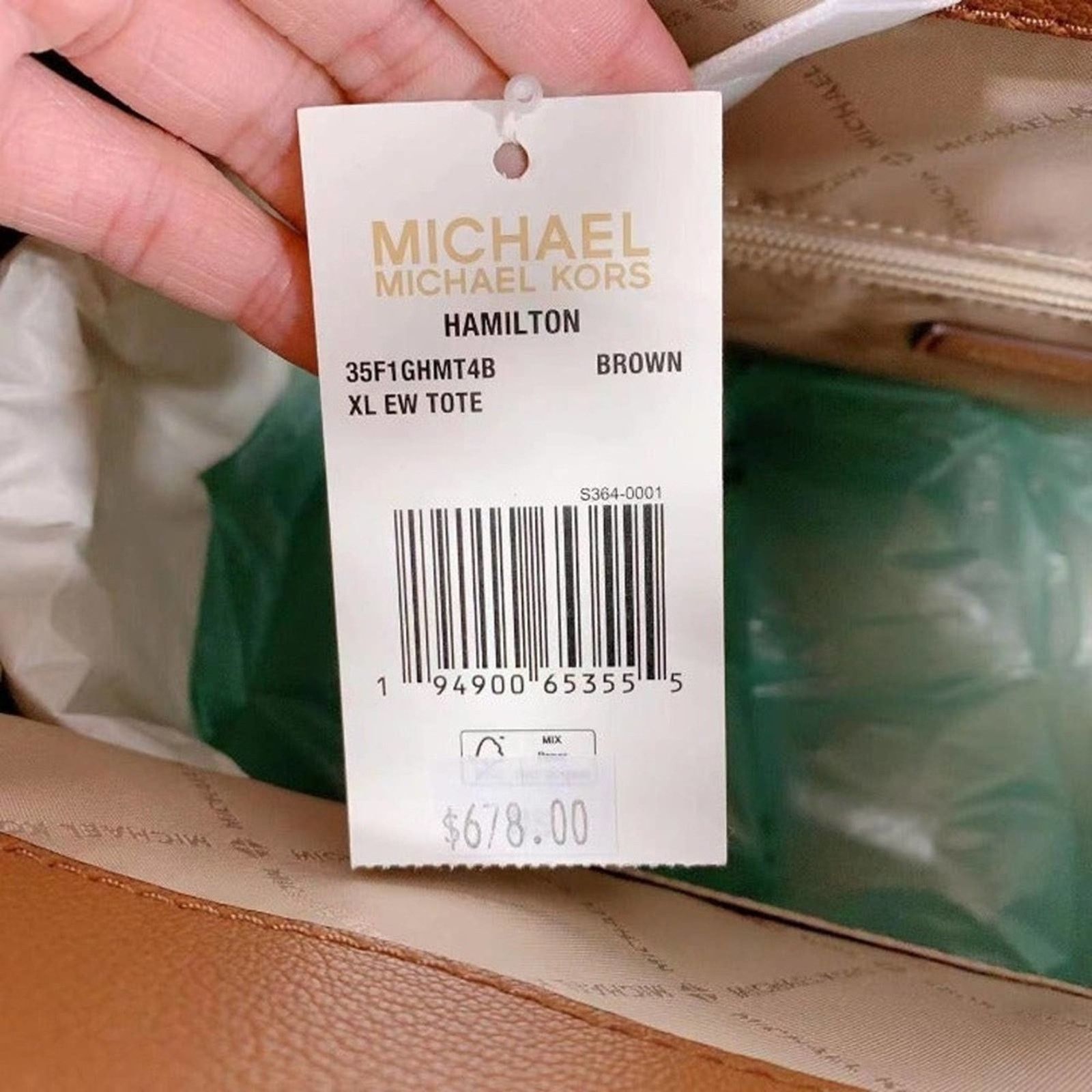 Michael Kors Michael Kors 35F1GHMT4B Hamilton XL EW Tote In Brown Size ONE SIZE - 5 Thumbnail