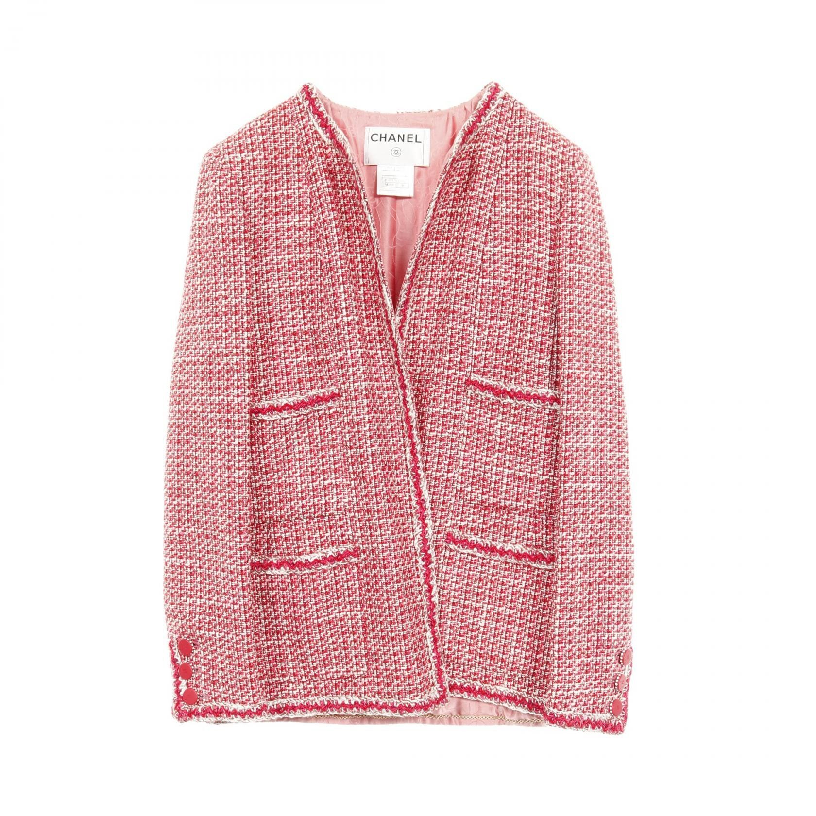 Chanel Chanel Wool Collarless Jacket Outerwear Cotton Outerwear DUTY FREE for USA