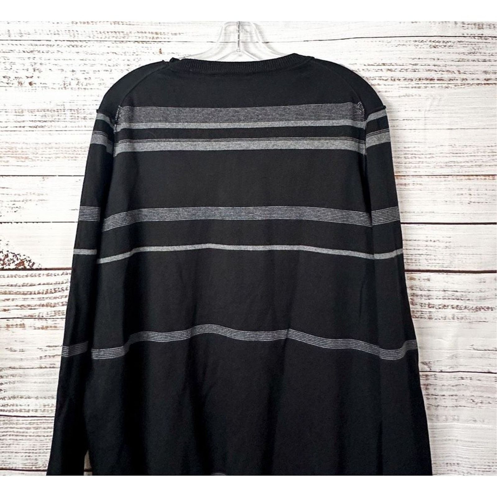 DKNY DKNY Editor Men's Striped Long Sleeve Sweater Black White XL Size US XL / EU 56 / 4 - 9 Thumbnail