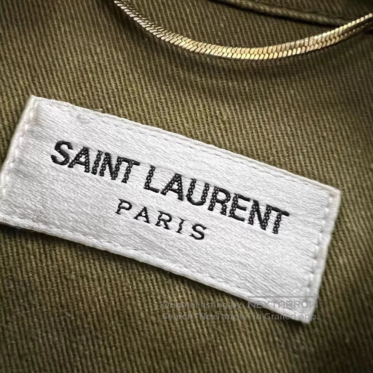 Saint Laurent Paris saint laurent olive green embroidered logo jacket. Size US XXS / EU 40 - 2 Thumbnail