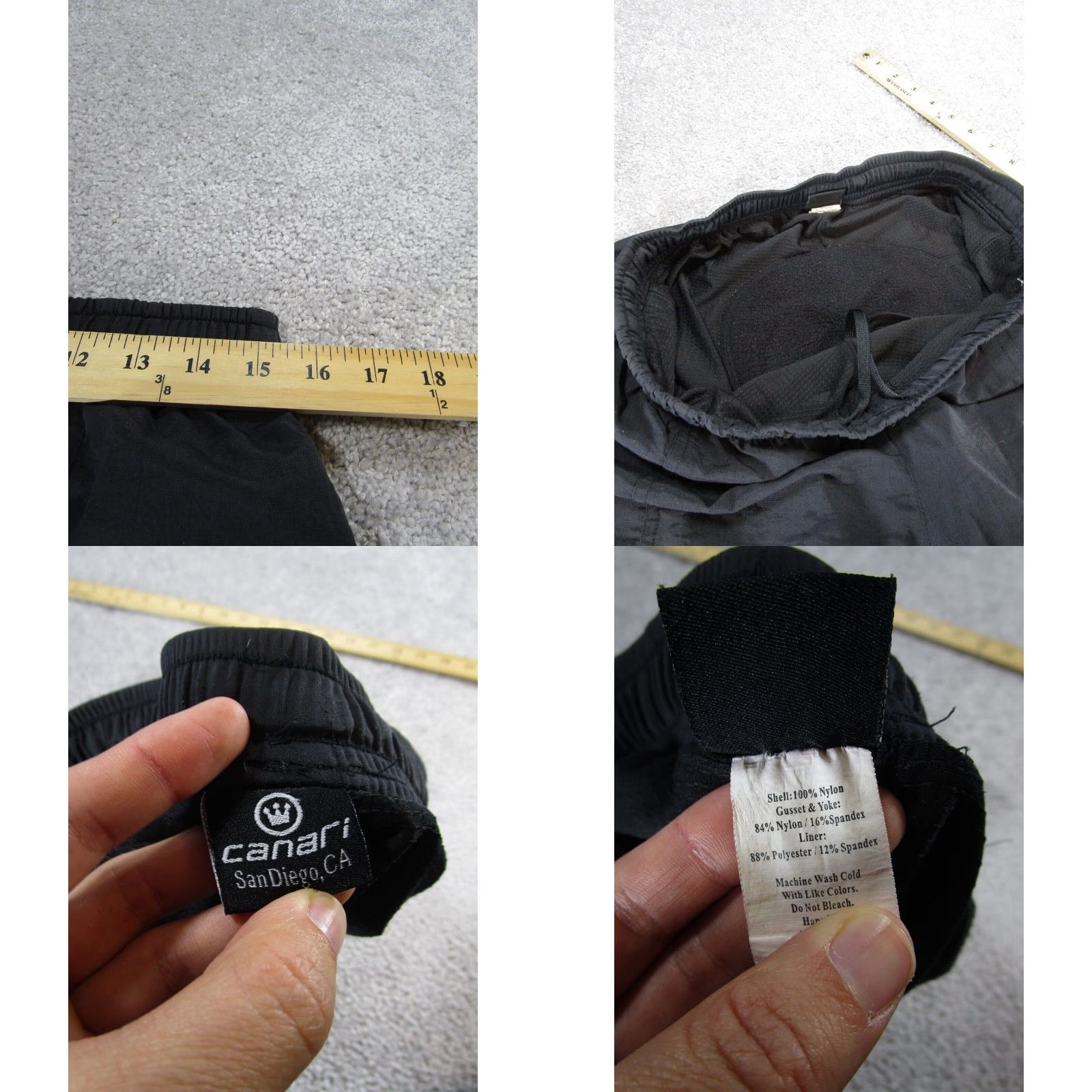 Vintage Canari Mens Cycling Shorts Medium Black Padded Liner Size US 31 - 8 Thumbnail