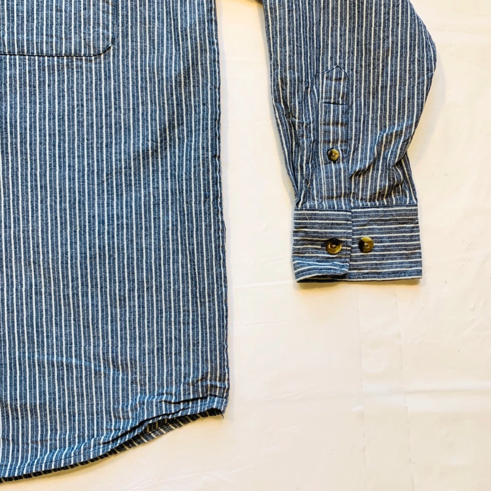 Denime CE Schmidt Workwear Denim Shirt Jacket Button Down Striped Cowboy Western L NWOT Mens Shirt Size US L / EU 52-54 / 3 - 7 Thumbnail