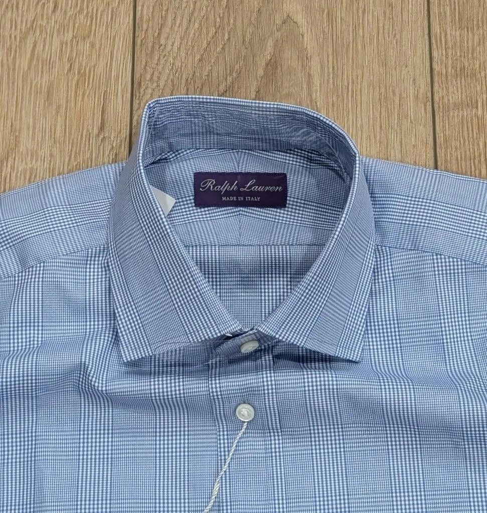 Ralph Lauren Purple Label Ralph Lauren Purple Label Glen Check Cotton Dress Shirt 17.5 Size US XL / EU 56 / 4 - 2 Thumbnail