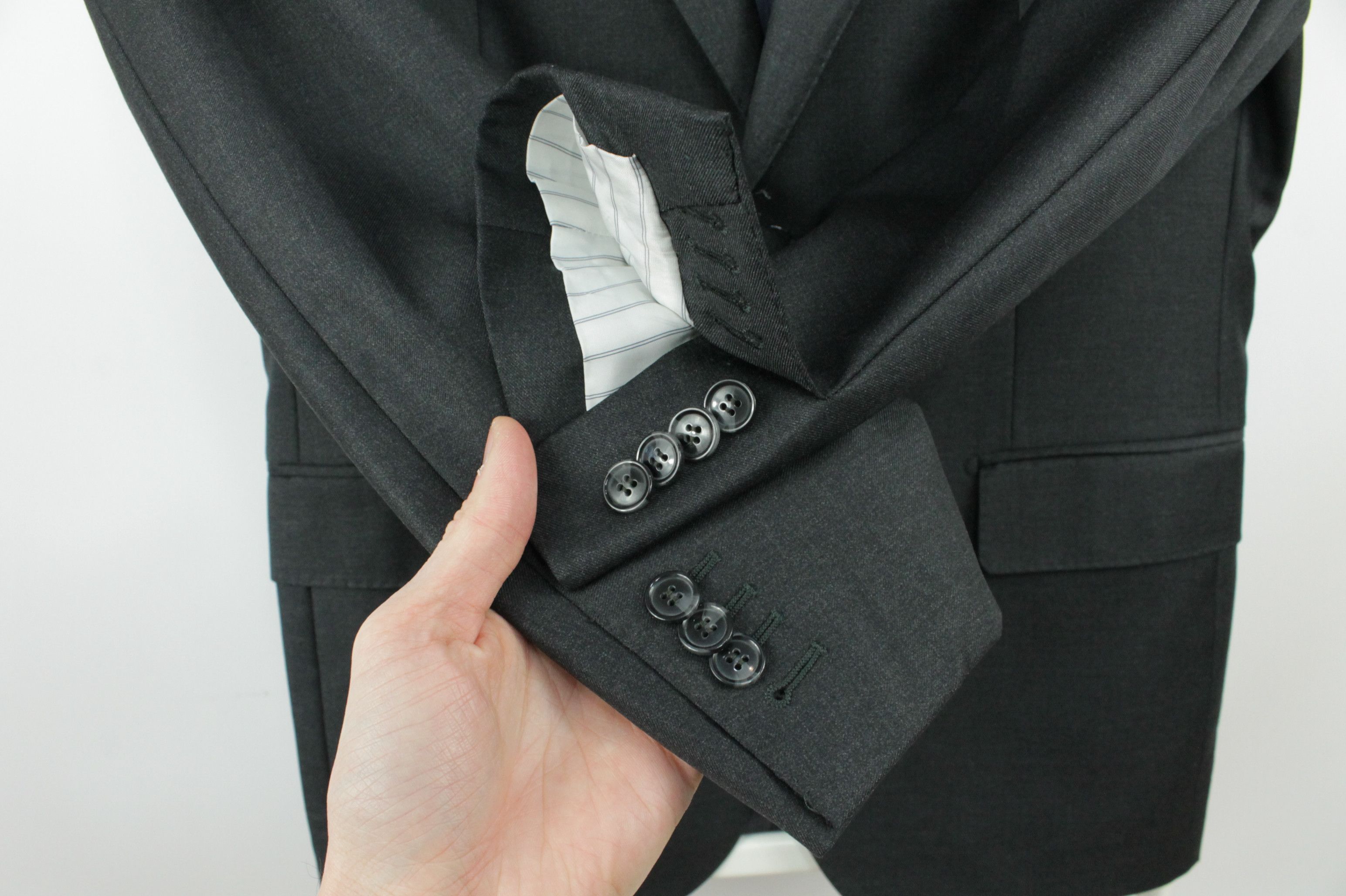 Suitsupply Suitsupply Napoli Gray Pure Wool Slim Fit Suit Blazer Jacket Size US M / EU 48-50 / 2 - 3 Thumbnail
