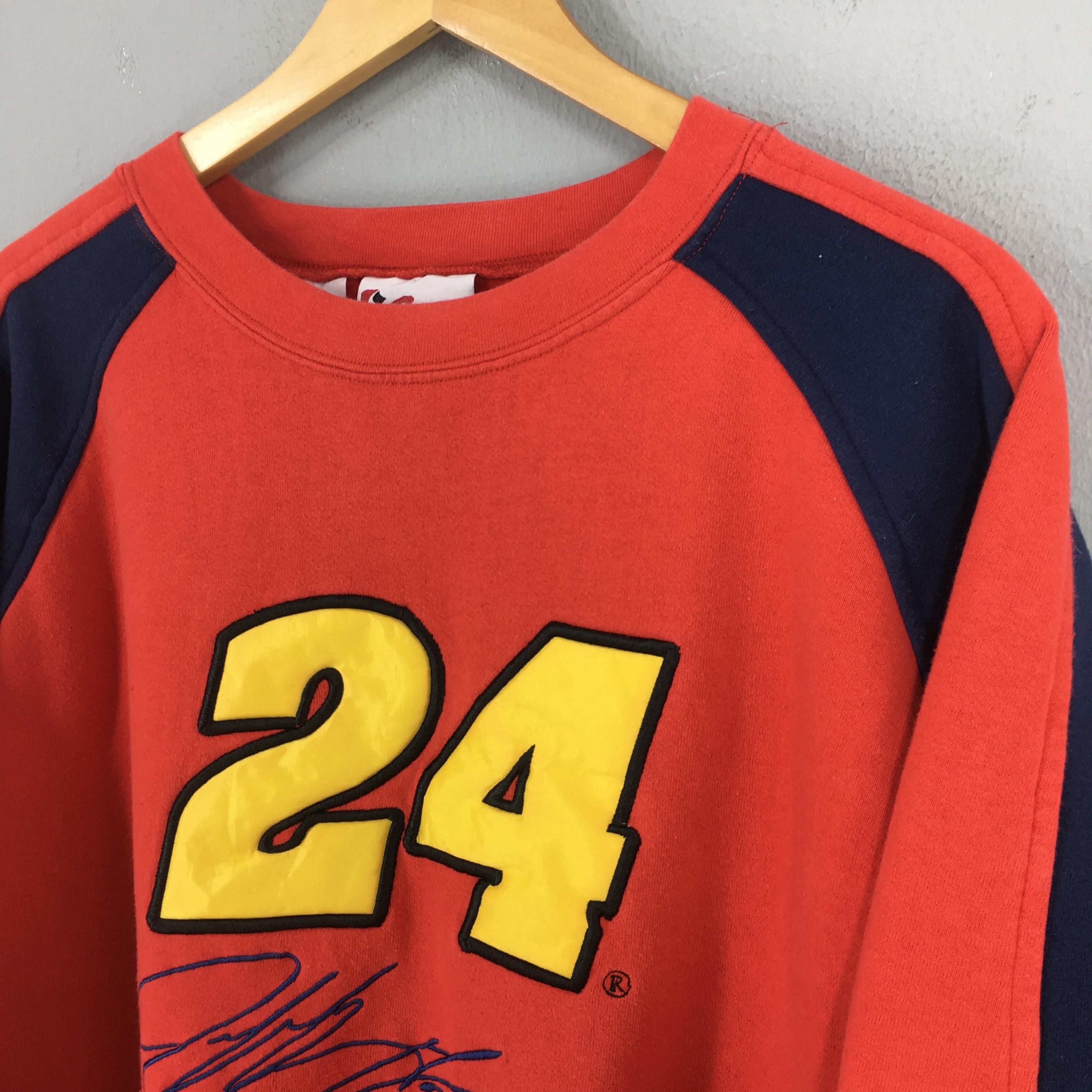 NASCAR Vintage 90s Jeff Gordon 24 Red Sweatshirt Large Size US L / EU 52-54 / 3 - 3 Thumbnail