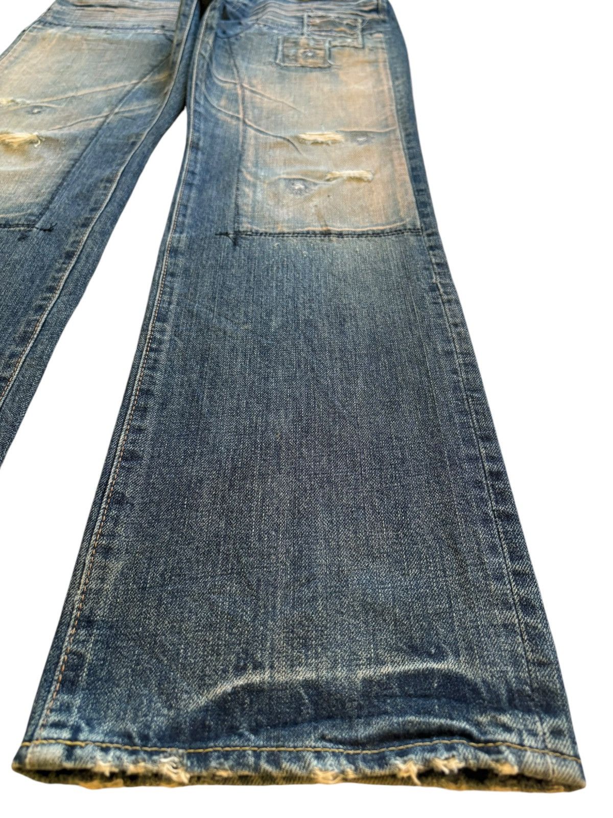 Japanese Brand Vintage Japanese Brand Rusty Mud Wash Patched Loose Jeans Size US 32 / EU 48 - 7 Thumbnail
