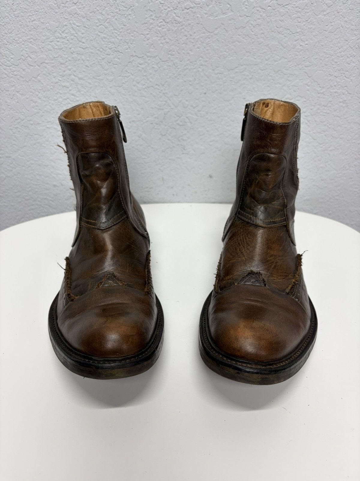 If Six Was Nine Vintage Italian AS 98 Rick Owens Style Leather Biker Boots Size US 9 / EU 42 - 5 Thumbnail