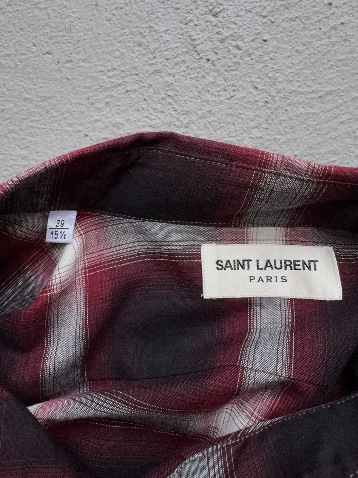 Saint Laurent Paris 2014 Saint Laurent Hedi Slimane era Check Shirt Size US M / EU 48-50 / 2 - 14 Thumbnail