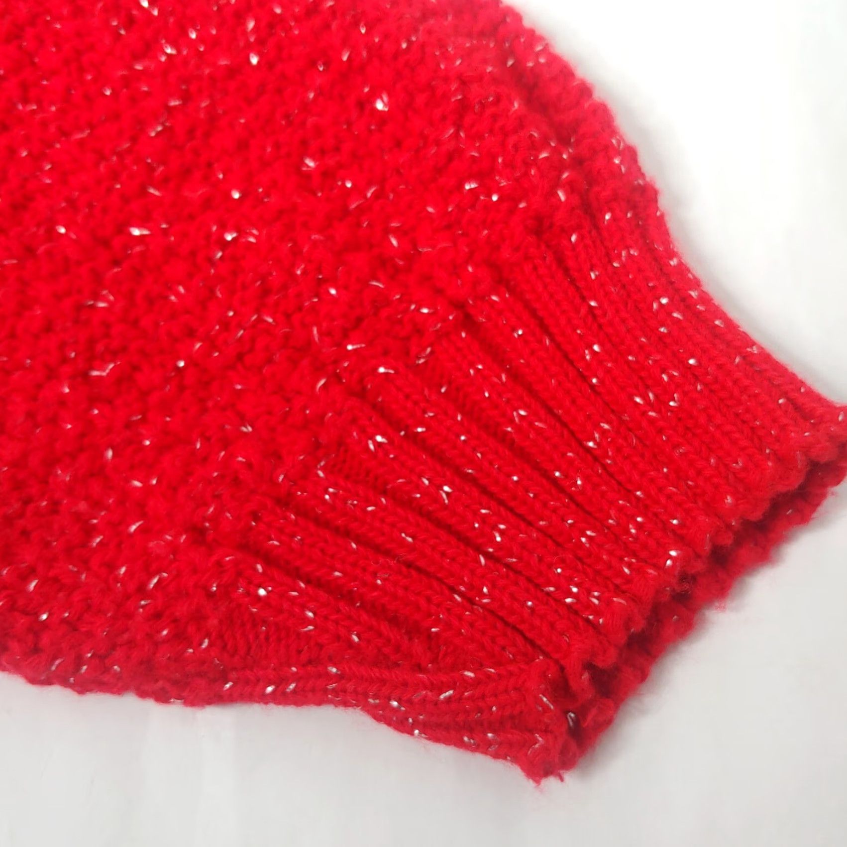 Vintage VINTAGE Adele Sweater Shirt Women L Red Silver Sparkle Knit Short Sleeve Crew Neck Holiday Party Shimmer Christmas Womens Size L / US 10 / IT 46 - 6 Thumbnail