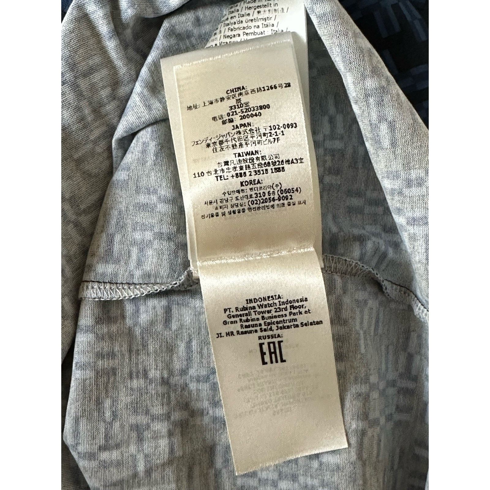 Fendi Fendi FF Logo Print Blue Cotton Jersey T-Shirt XL FY0936 IT Size US XL / EU 56 / 4 - 8 Thumbnail